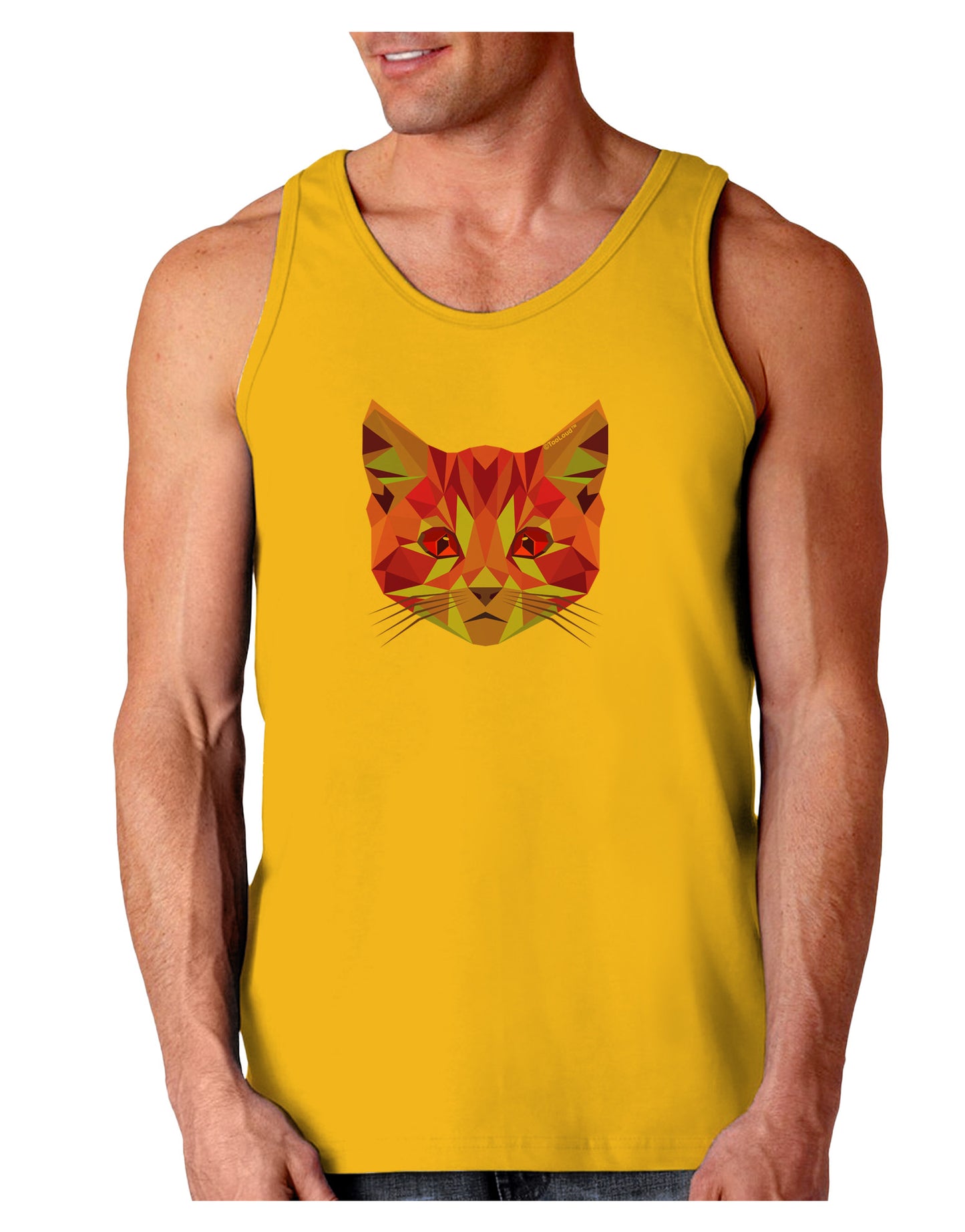 Geometric Kitty Purple Loose Tank Top-Loose Tank Top-TooLoud-Gold-Small-Davson Sales