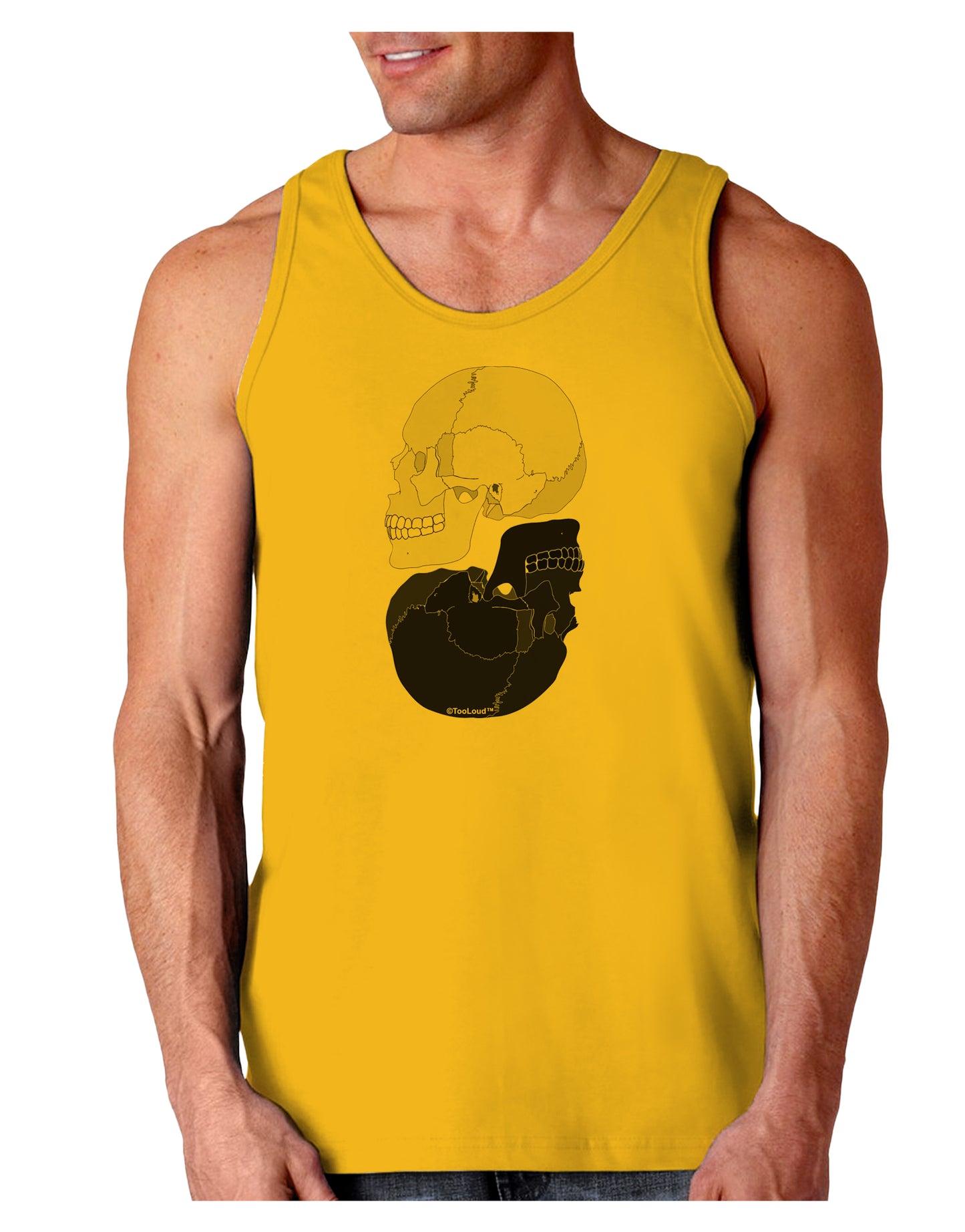 White And Black Inverted Skulls Loose Tank Top by TooLoud-Loose Tank Top-TooLoud-Gold-Small-Davson Sales