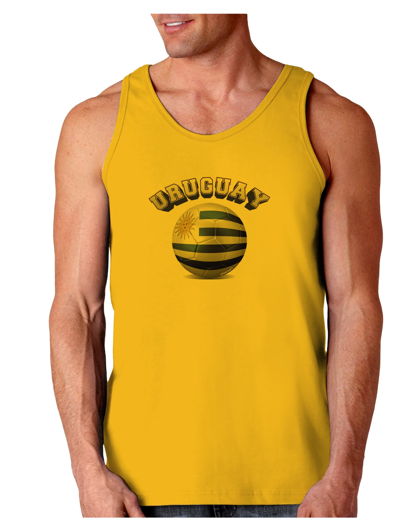 Soccer Ball Flag - Uruguay Loose Tank Top-Loose Tank Top-TooLoud-Gold-Small-Davson Sales