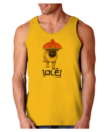 Pug Dog with Pink Sombrero - Ole Loose Tank Top by TooLoud-Loose Tank Top-TooLoud-Gold-Small-Davson Sales