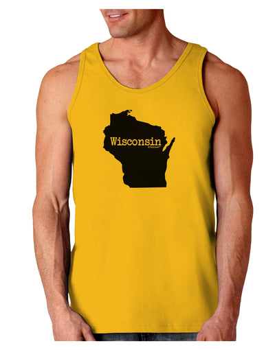 Wisconsin - United States Shape Loose Tank Top-Loose Tank Top-TooLoud-Gold-Small-Davson Sales