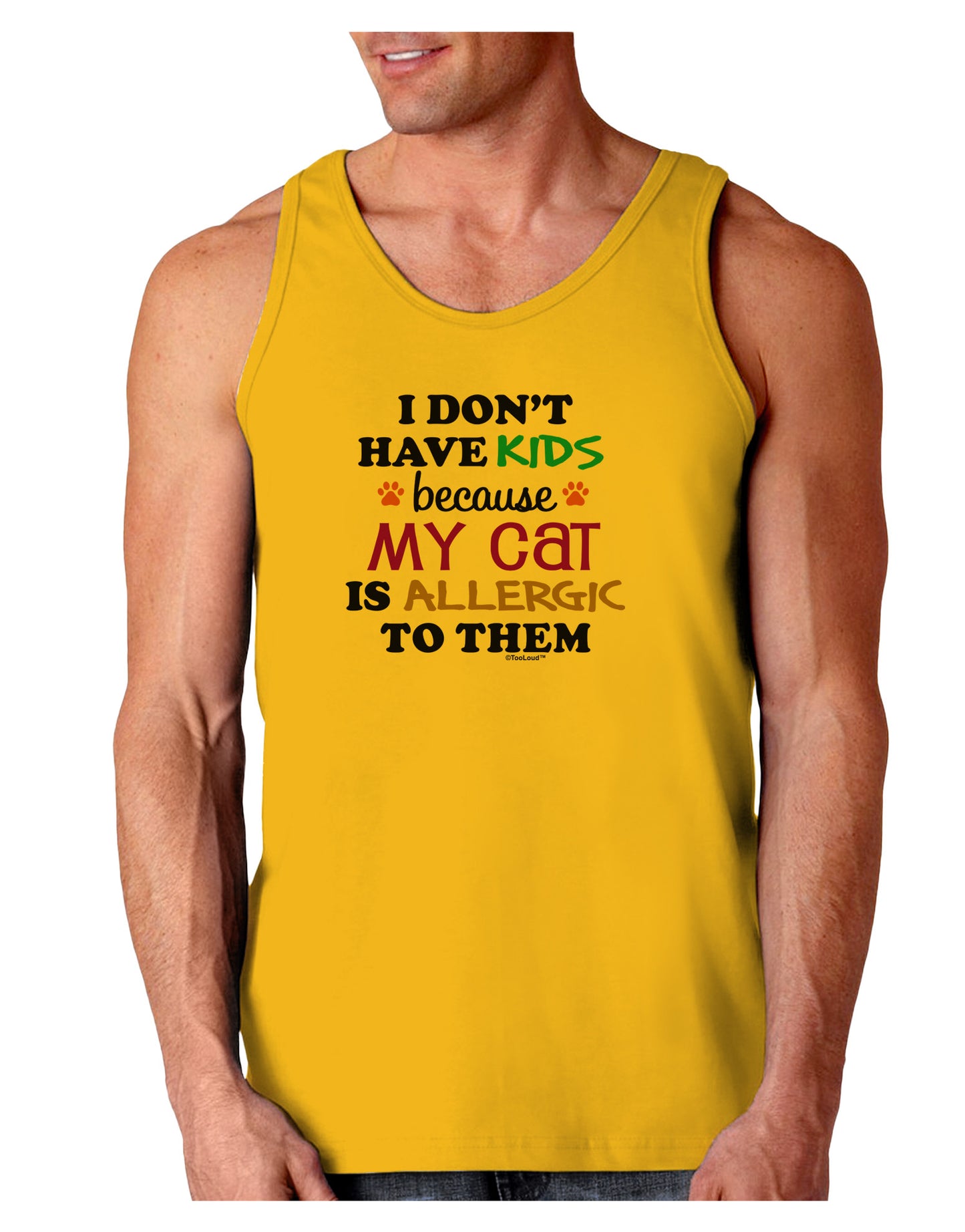 I Don't Have Kids - Cat Loose Tank Top-Loose Tank Top-TooLoud-Gold-Small-Davson Sales