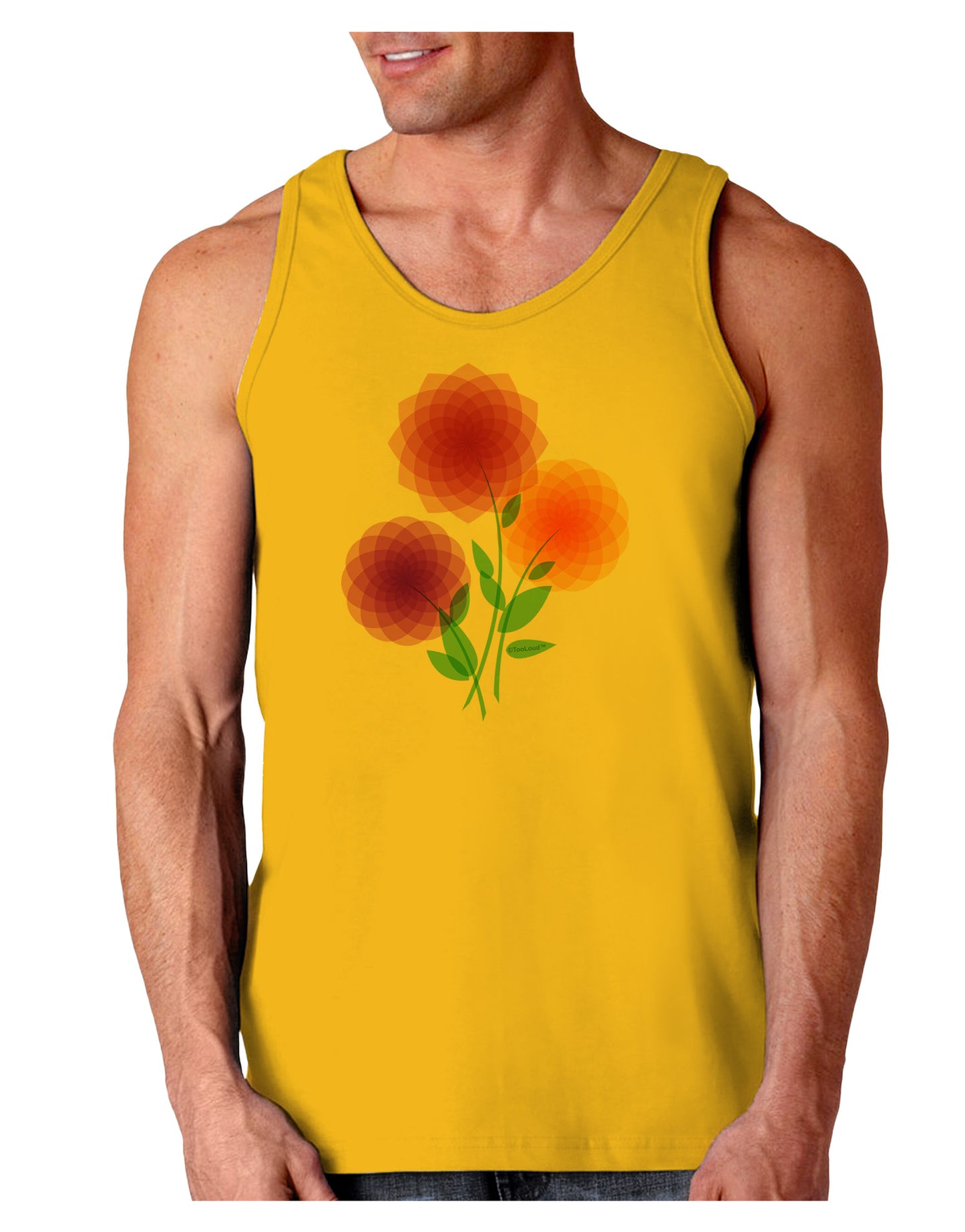 Crystal Dahlias Loose Tank Top-Loose Tank Top-TooLoud-Gold-Small-Davson Sales