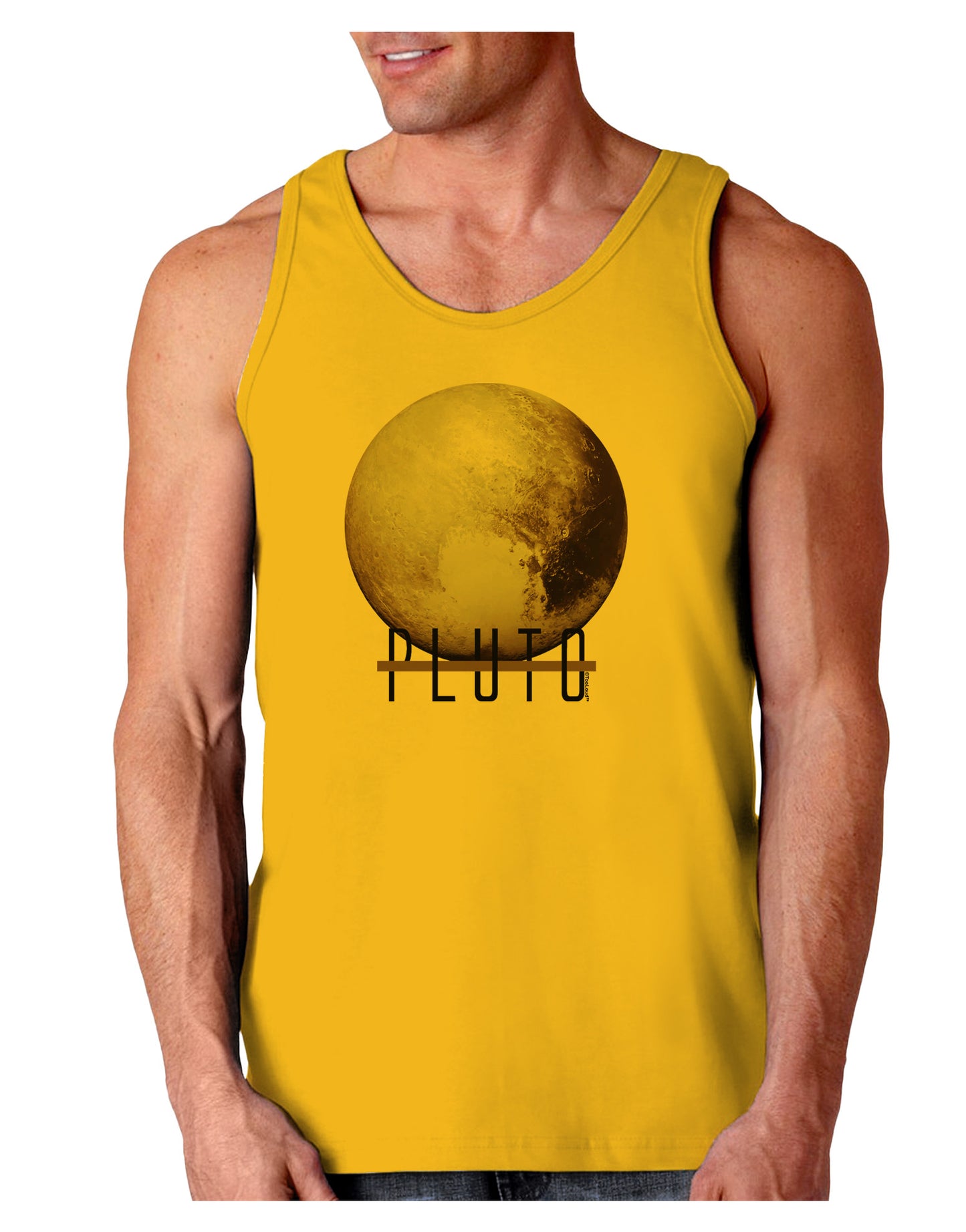 Planet Pluto Text Loose Tank Top-Loose Tank Top-TooLoud-Gold-Small-Davson Sales