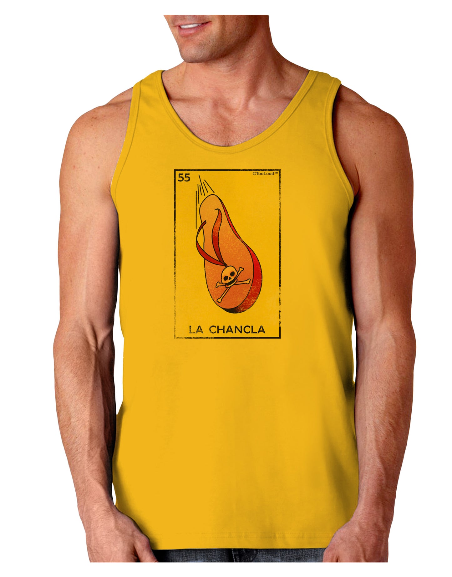 La Chancla Loteria Distressed Loose Tank Top by-Loose Tank Top-TooLoud-Gold-Small-Davson Sales