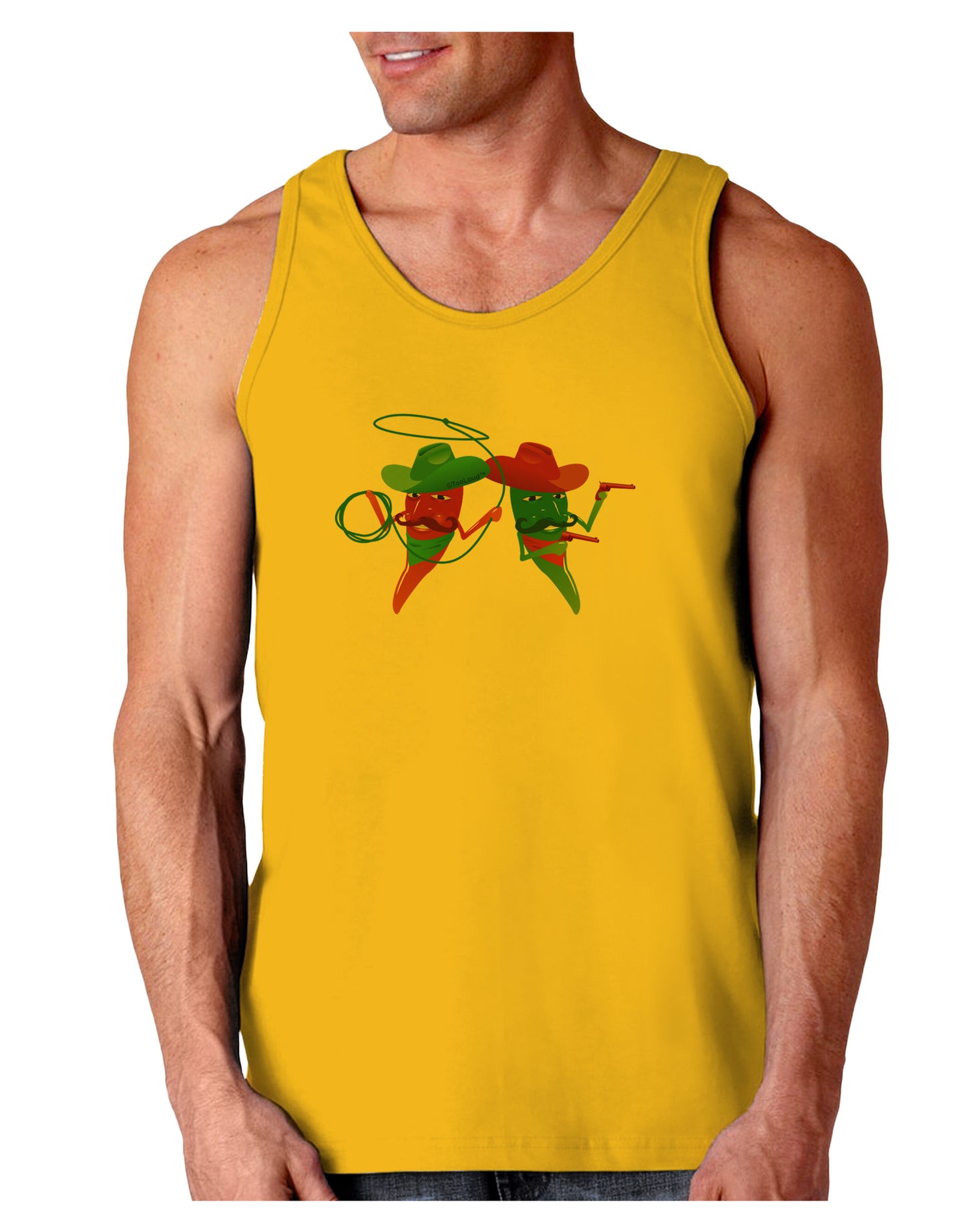 Cowboy Chili Peppers Loose Tank Top-Loose Tank Top-TooLoud-Gold-Small-Davson Sales