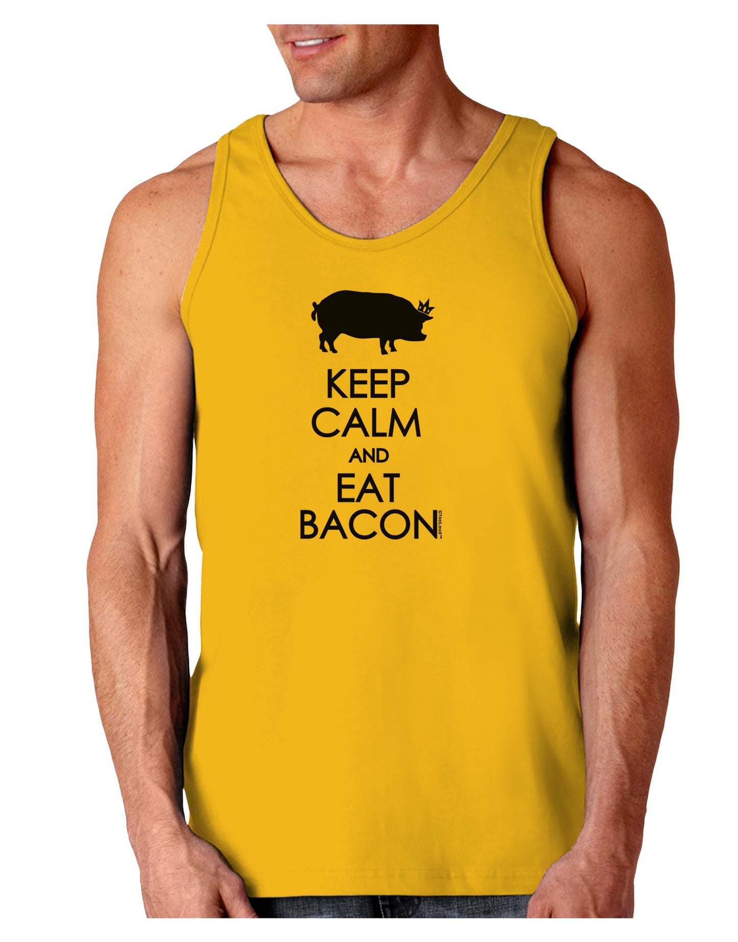 Keep Calm and Eat Bacon Loose Tank Top-Loose Tank Top-TooLoud-Gold-Small-Davson Sales