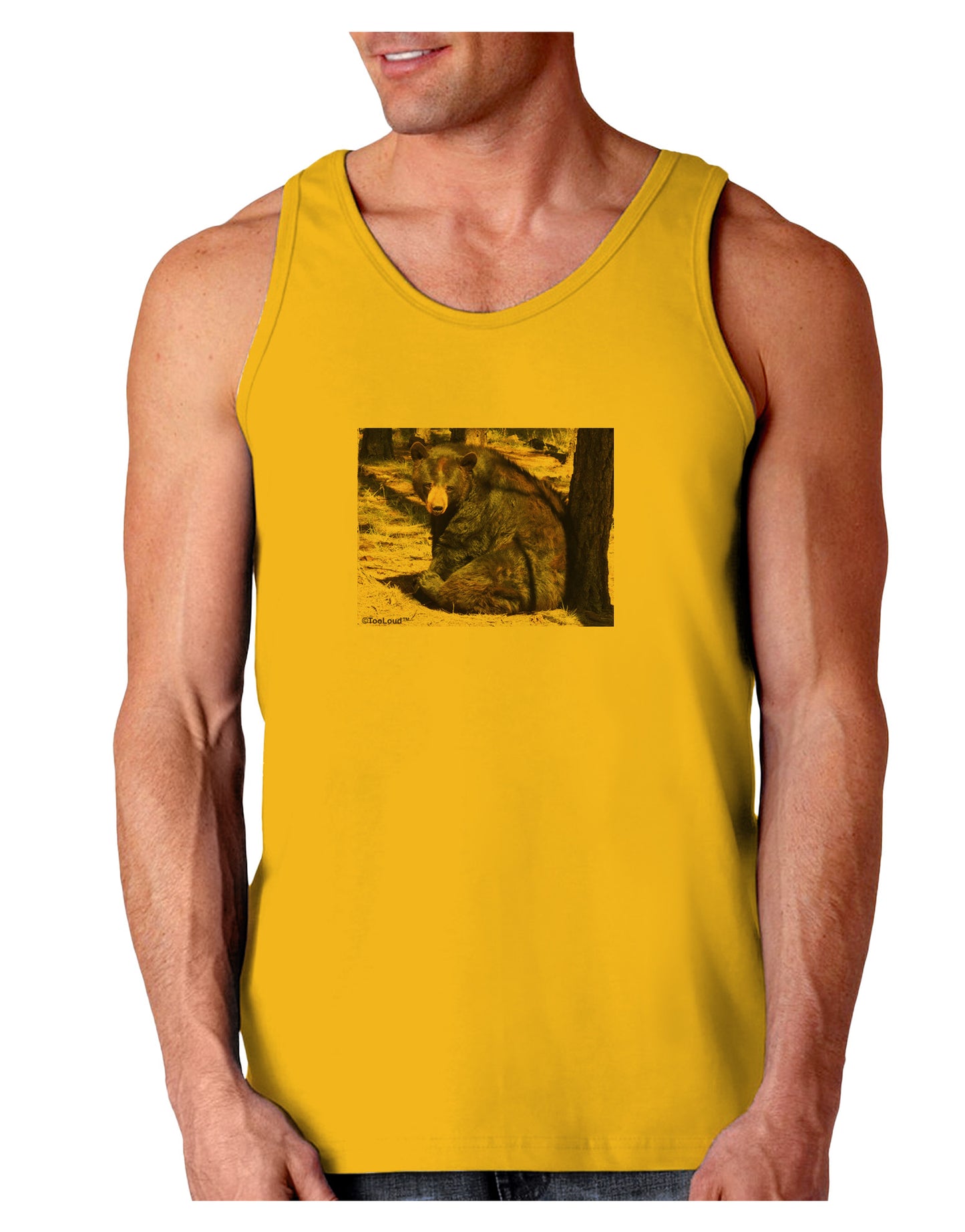Sad Black Bear Loose Tank Top-Loose Tank Top-TooLoud-Gold-Small-Davson Sales