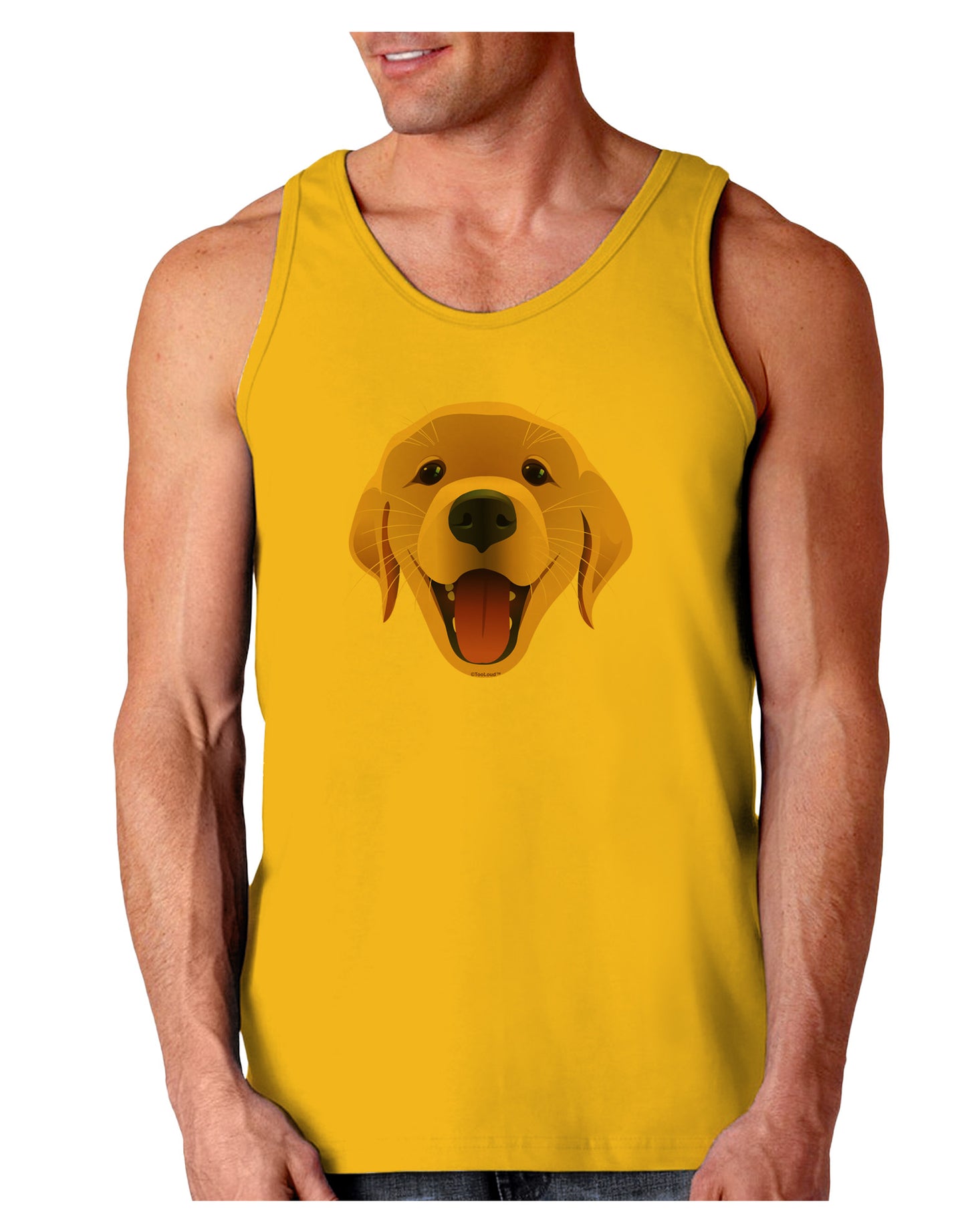 Cute Golden Retriever Puppy Face Loose Tank Top-Loose Tank Top-TooLoud-Gold-Small-Davson Sales