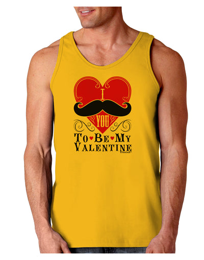 I Mustache You To Be My Valentine Loose Tank Top-Loose Tank Top-TooLoud-Gold-Small-Davson Sales