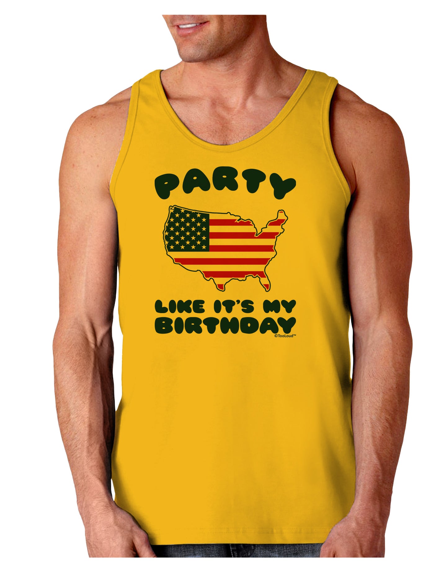Party Like It's My Birthday - 4th of July Loose Tank Top-Loose Tank Top-TooLoud-Gold-Small-Davson Sales
