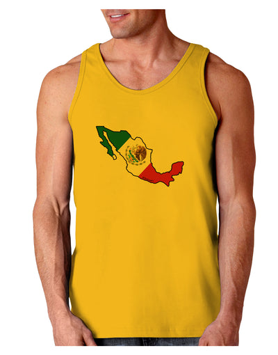 Mexico Outline - Mexican Flag Loose Tank Top by TooLoud-Loose Tank Top-TooLoud-Gold-Small-Davson Sales