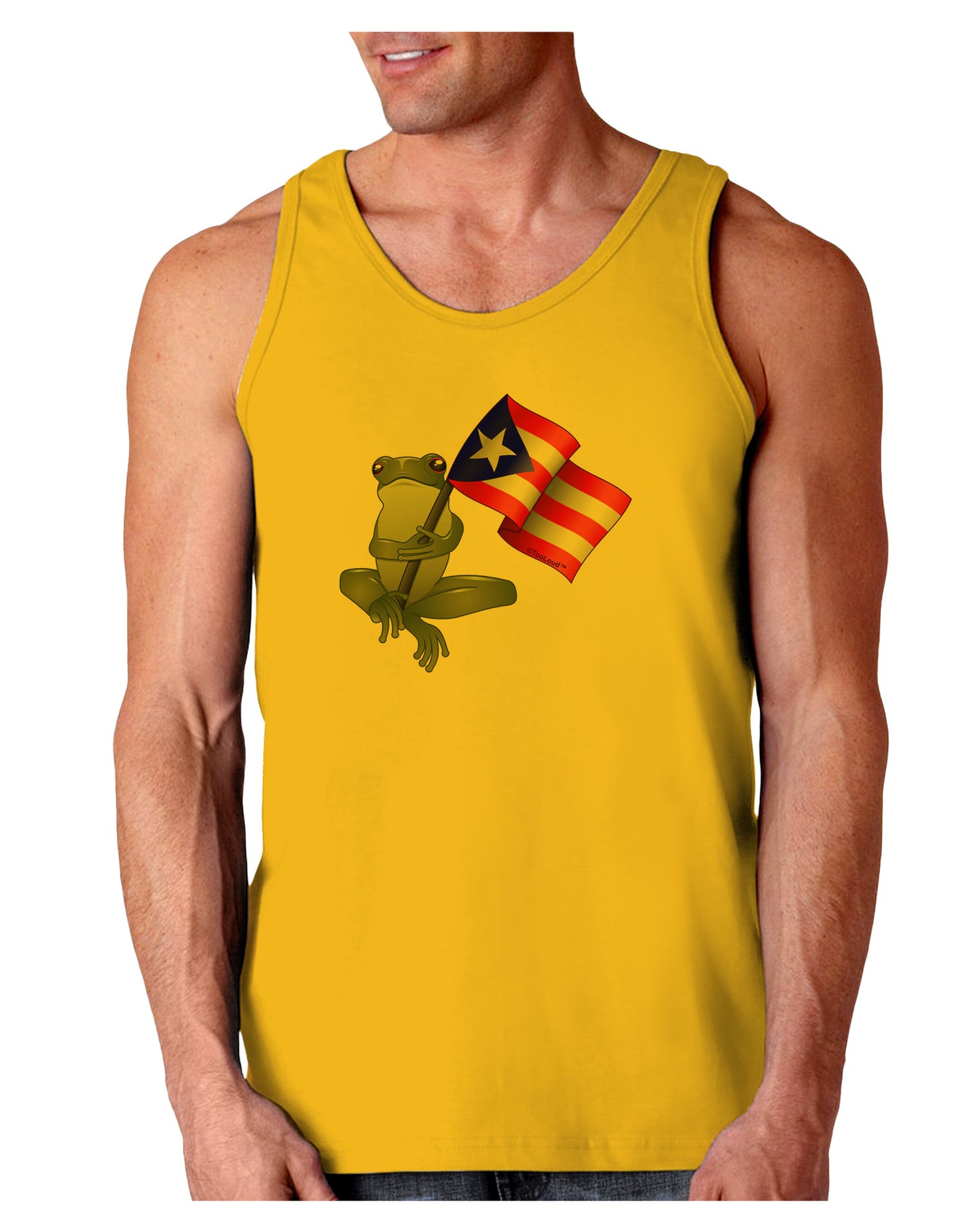 Coqui Holding Flag Loose Tank Top-Loose Tank Top-TooLoud-Gold-Small-Davson Sales