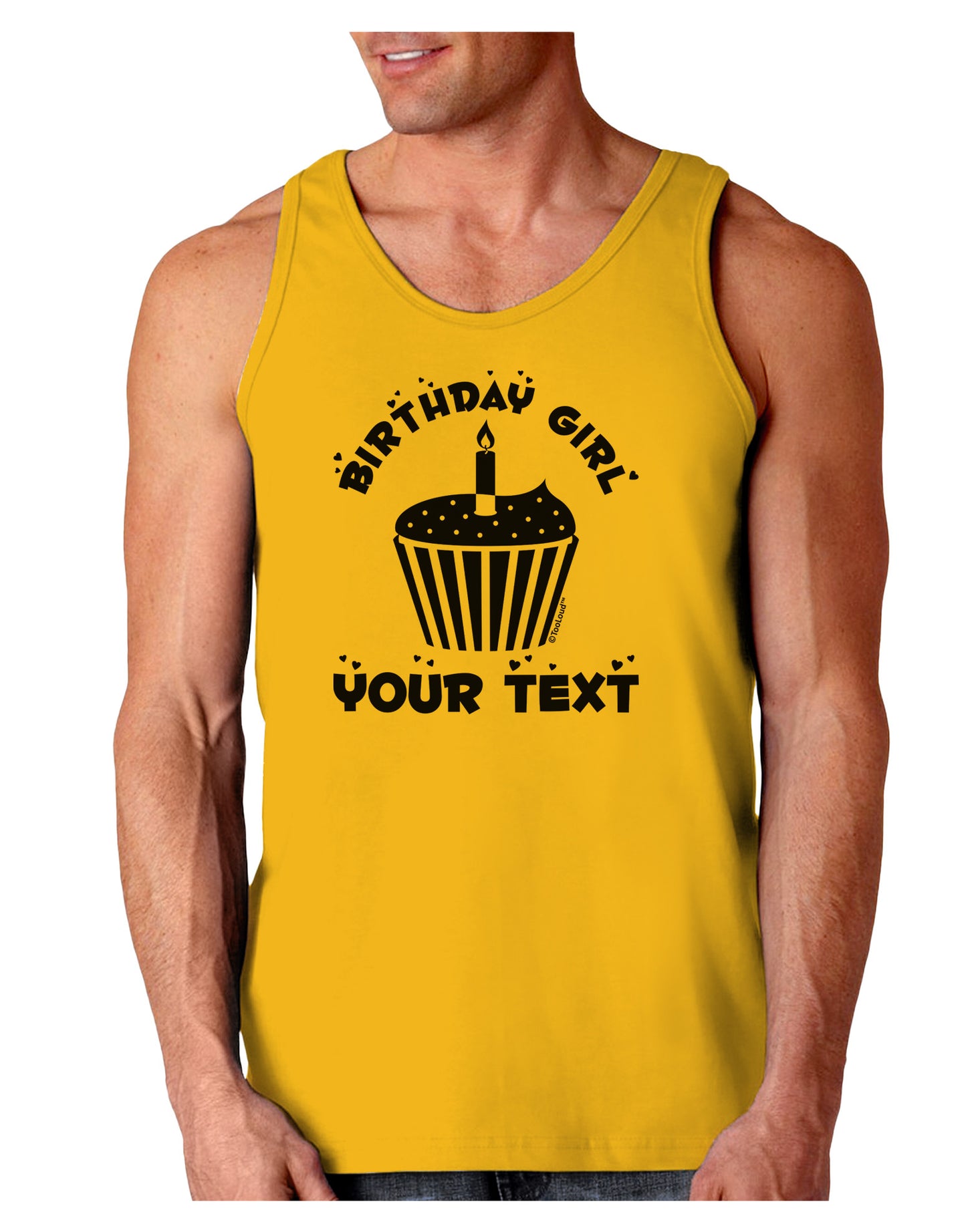 Personalized Birthday Girl Cupcake -Customizable- Name Loose Tank Top-Loose Tank Top-TooLoud-Gold-Small-Davson Sales