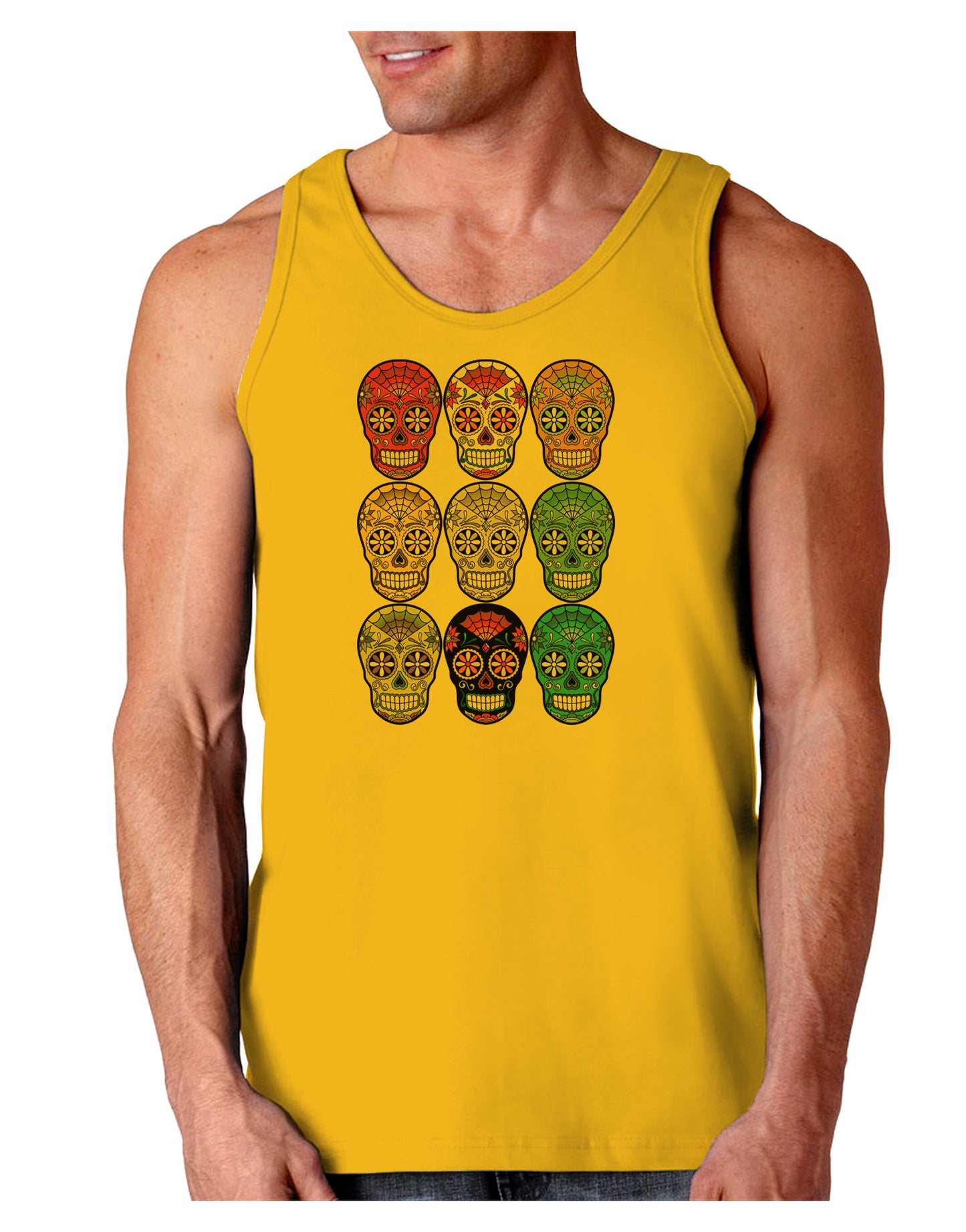 Dia de los Muertos Calaveras Sugar Skulls Loose Tank Top-Loose Tank Top-TooLoud-Gold-Small-Davson Sales