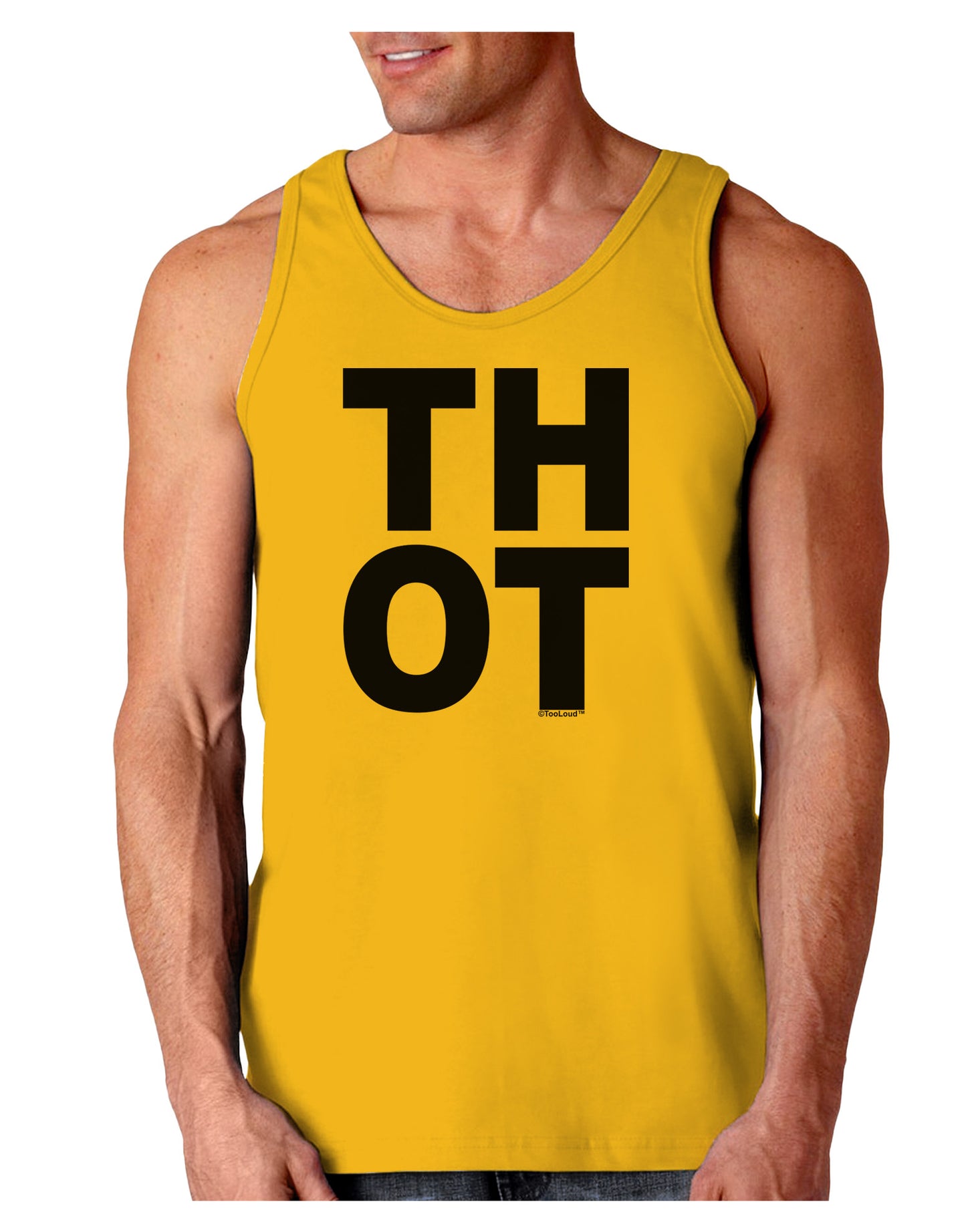 THOT Bold Text Loose Tank Top-Loose Tank Top-TooLoud-Gold-Small-Davson Sales