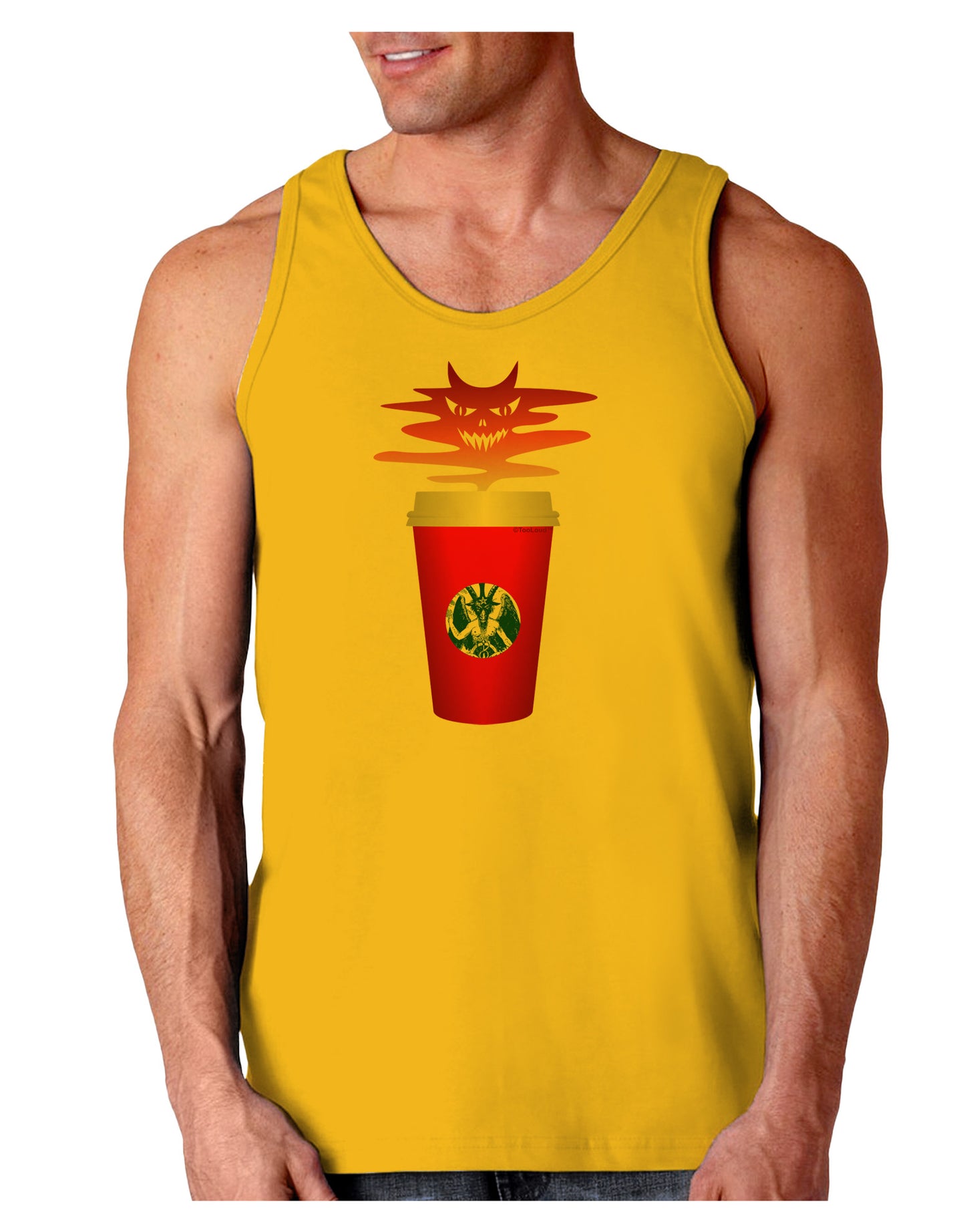 Red Cup Satan Coffee Loose Tank Top by-Loose Tank Top-TooLoud-Gold-Small-Davson Sales