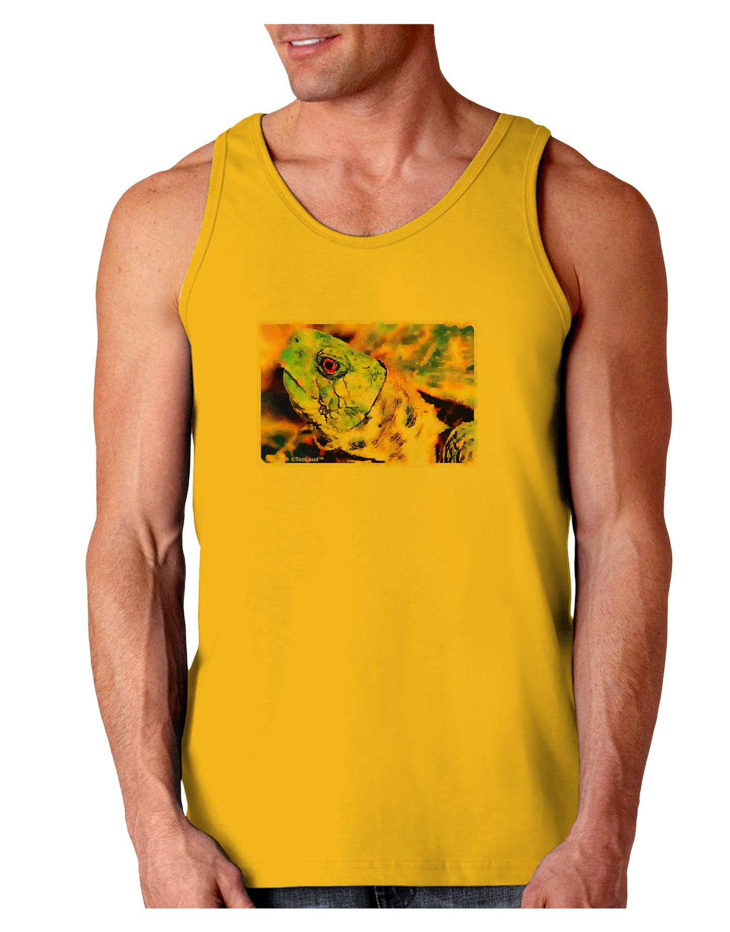 Menacing Turtle Watercolor Loose Tank Top-Loose Tank Top-TooLoud-Gold-Small-Davson Sales