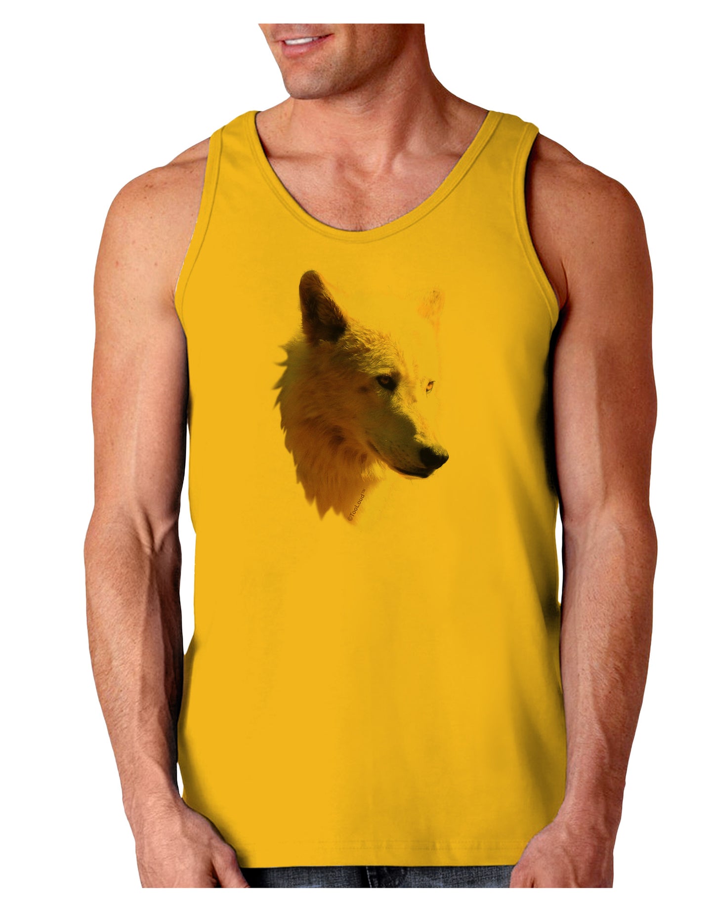 Magnificent White Wolf Head Loose Tank Top-Loose Tank Top-TooLoud-Gold-Small-Davson Sales