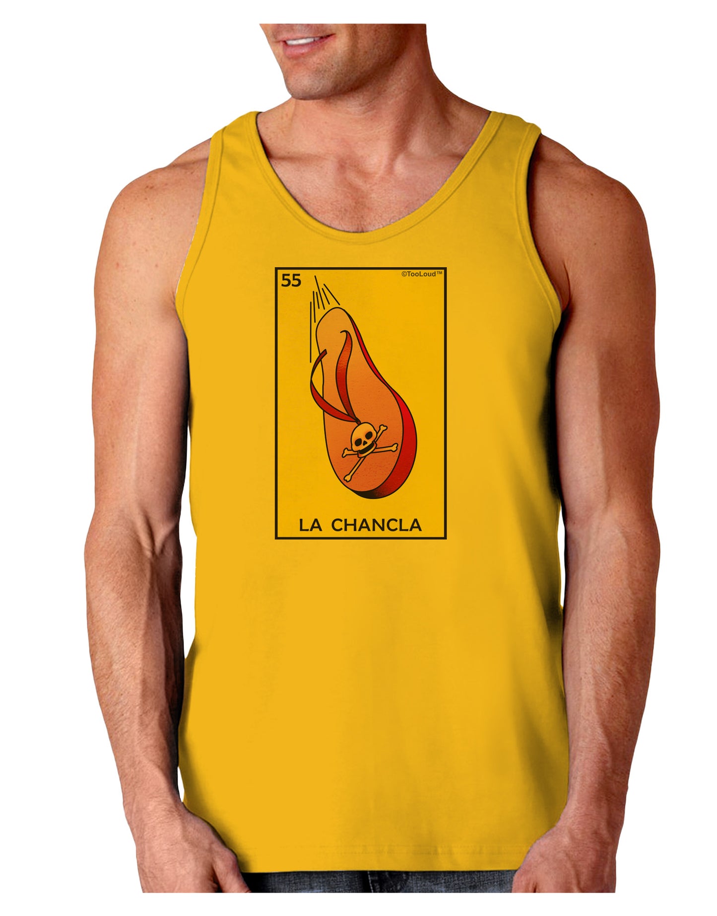La Chancla Loteria Solid Loose Tank Top by-Loose Tank Top-TooLoud-Gold-Small-Davson Sales