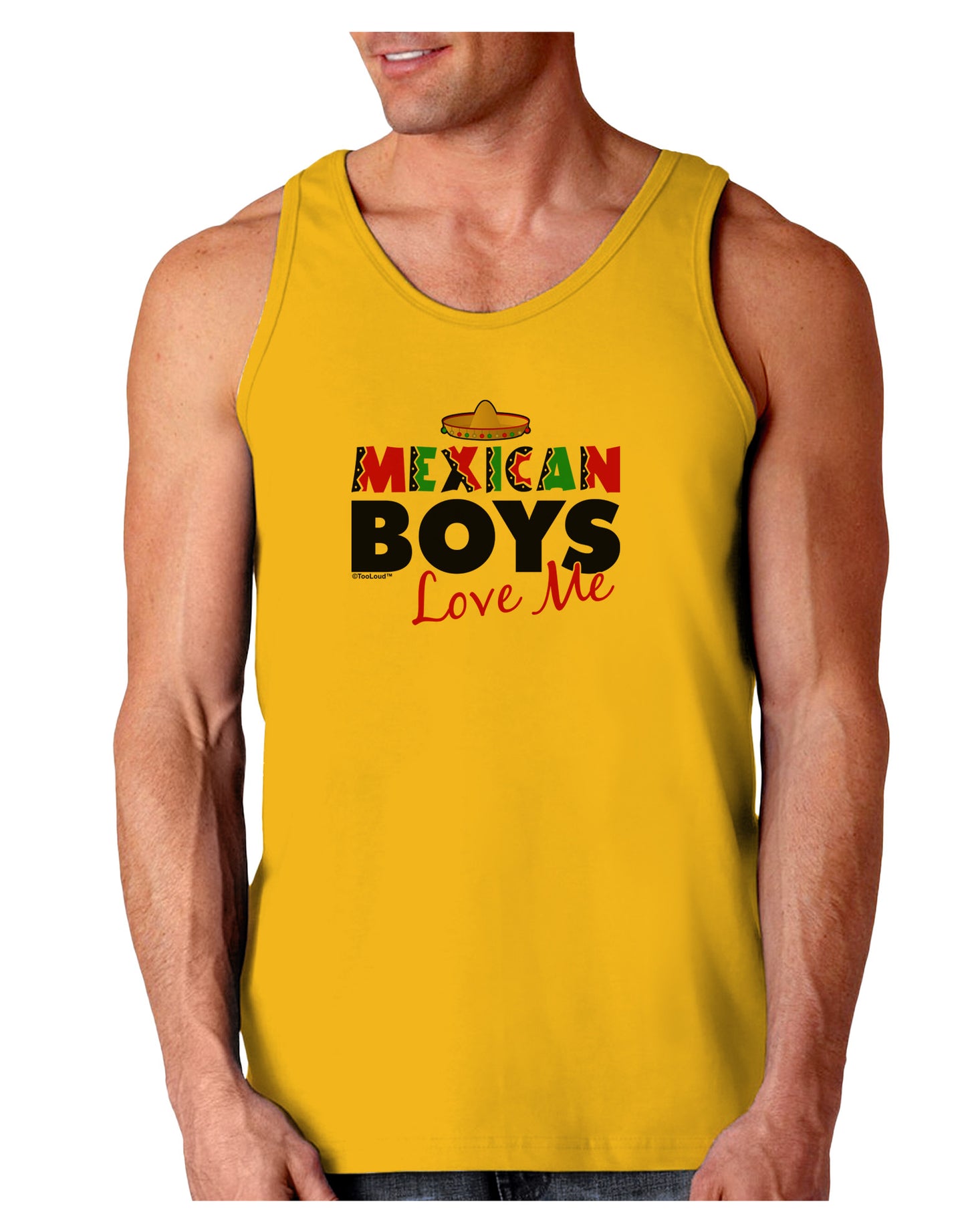 Mexican Boys Love Me Loose Tank Top-Loose Tank Top-TooLoud-Gold-Small-Davson Sales