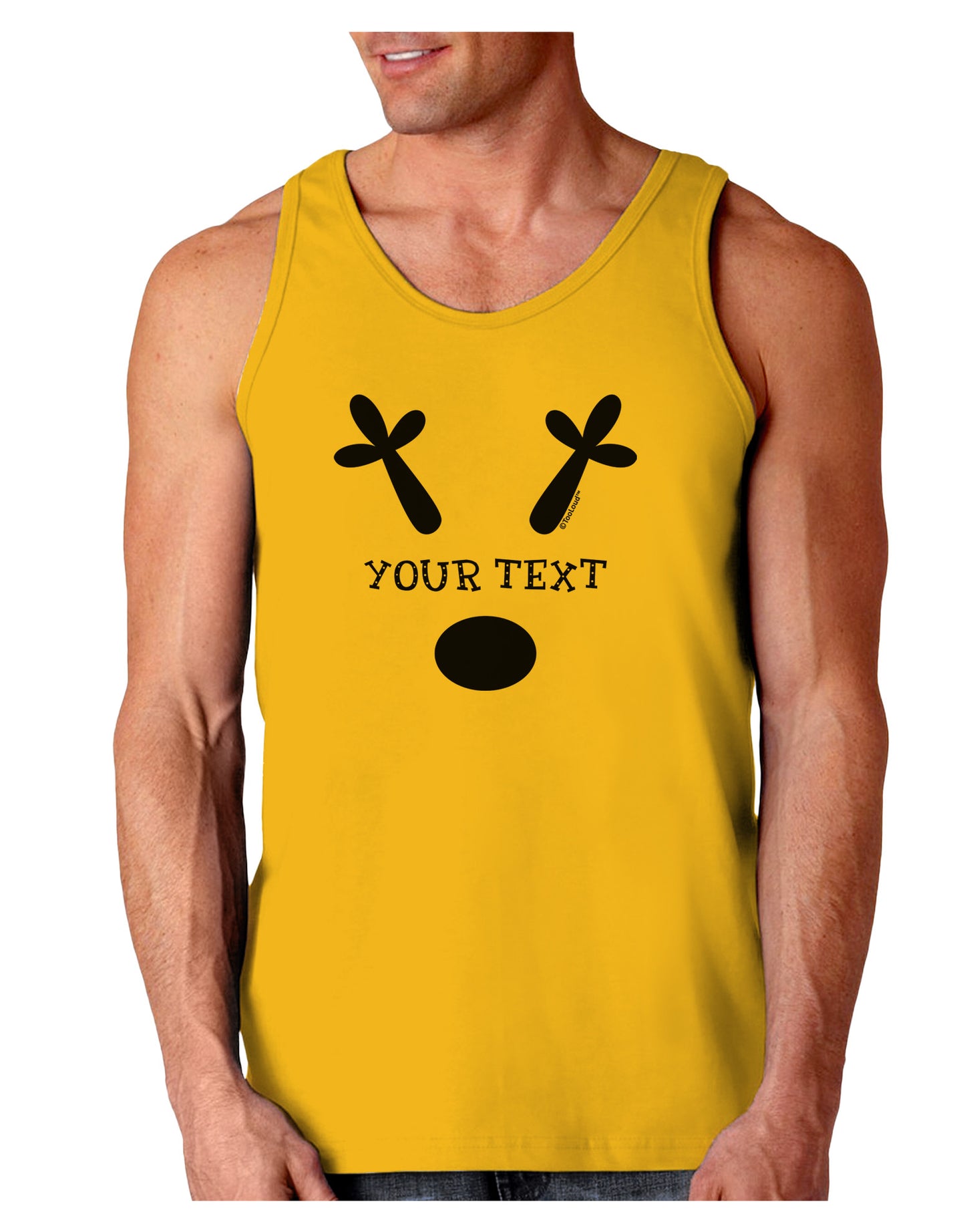 Personalized Matching Reindeer Family Design - Your Text Loose Tank Top-Loose Tank Top-TooLoud-Gold-Small-Davson Sales