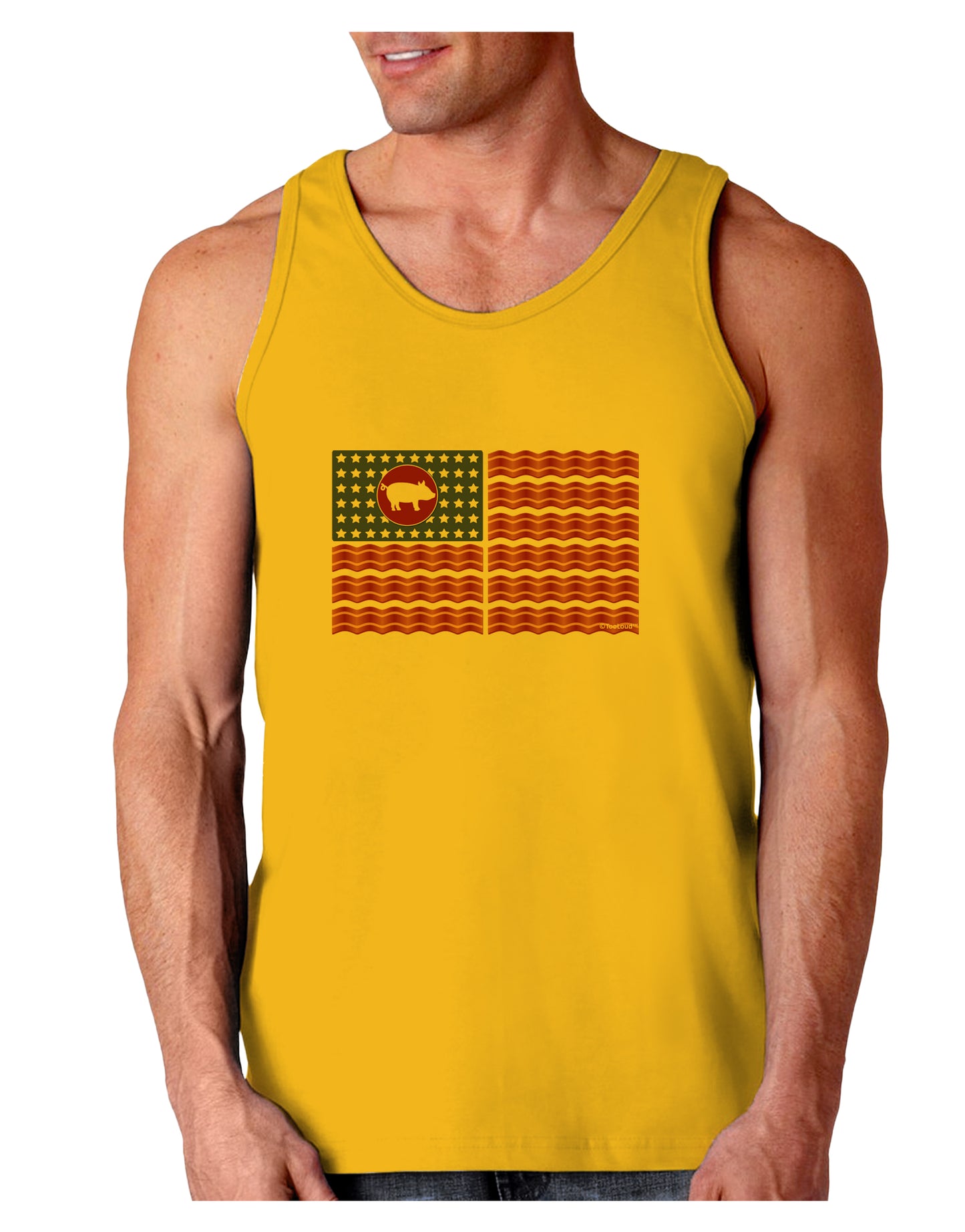 American Bacon Flag Loose Tank Top-Loose Tank Top-TooLoud-Gold-Small-Davson Sales