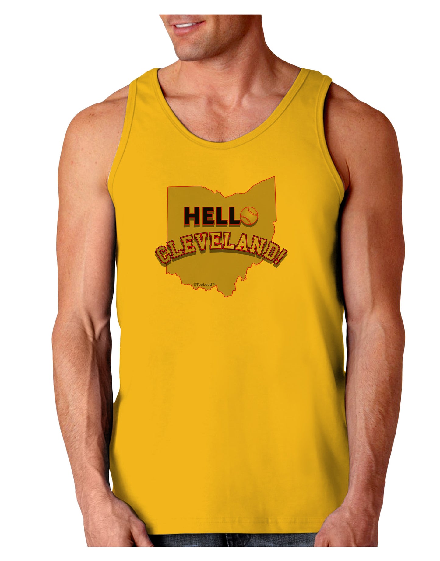 Hello Cleveland Loose Tank Top-Loose Tank Top-TooLoud-Gold-Small-Davson Sales