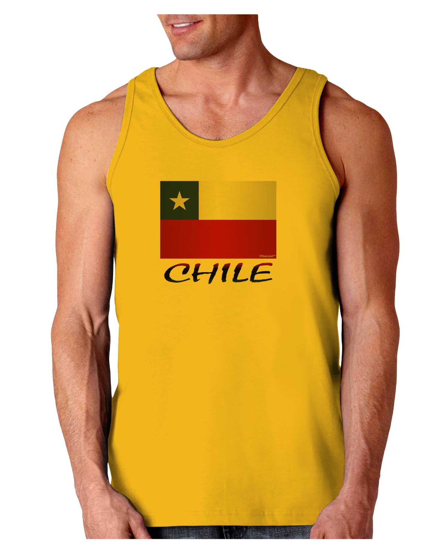 Chile Flag Loose Tank Top-Loose Tank Top-TooLoud-Gold-Small-Davson Sales
