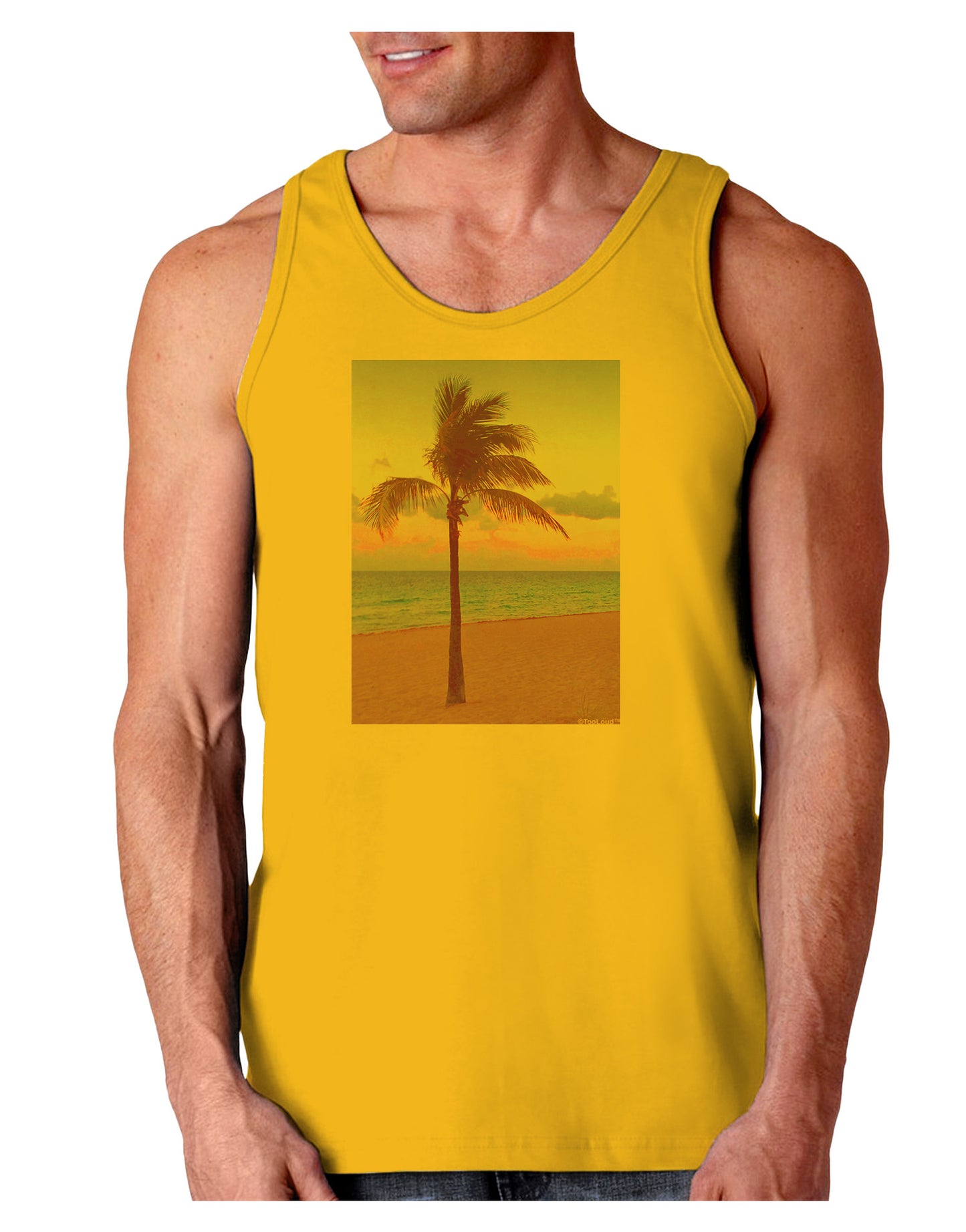 Palm Tree Beach Filter Loose Tank Top-Loose Tank Top-TooLoud-Gold-Small-Davson Sales