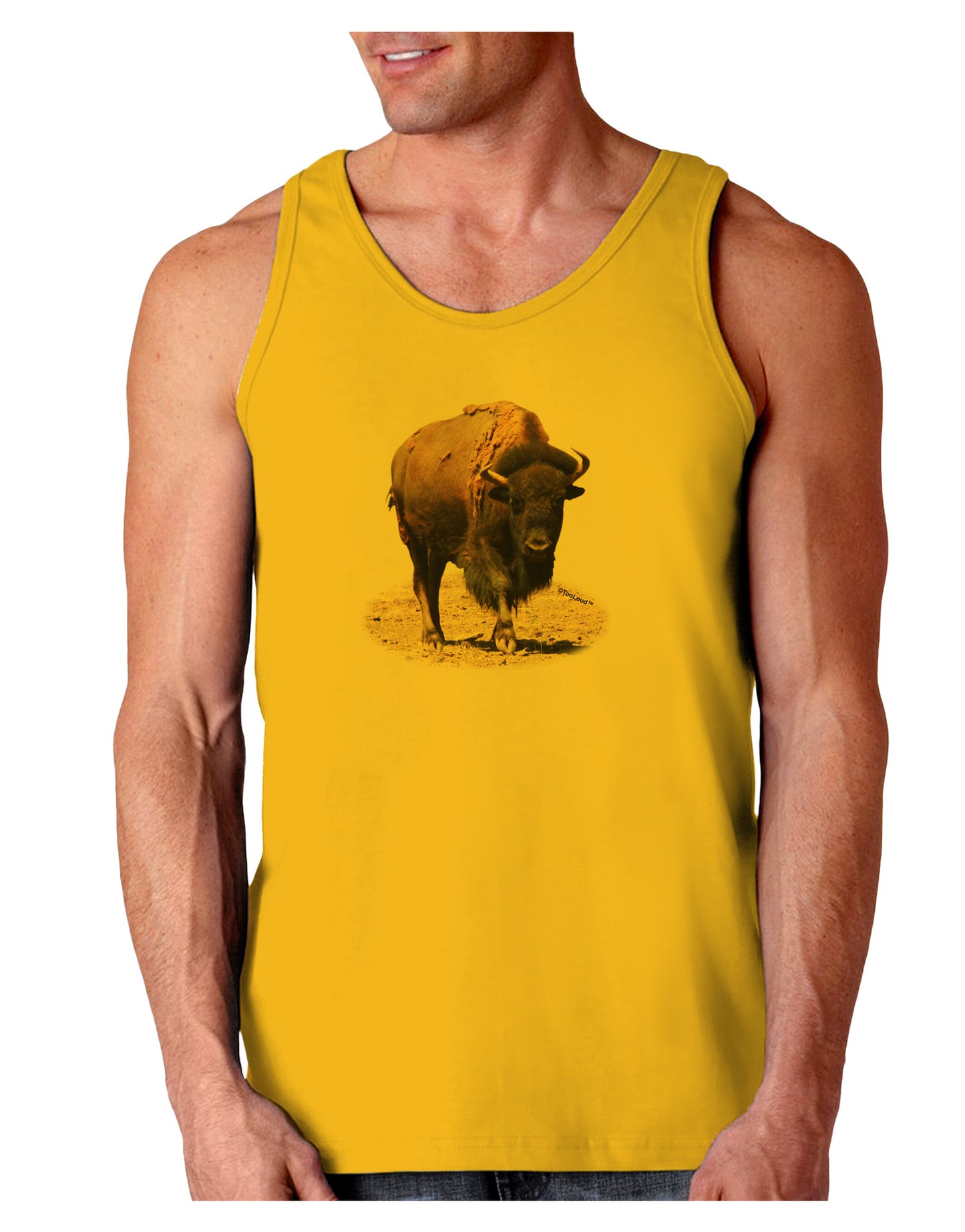 Strong Bison Cutout Loose Tank Top-Loose Tank Top-TooLoud-Gold-Small-Davson Sales