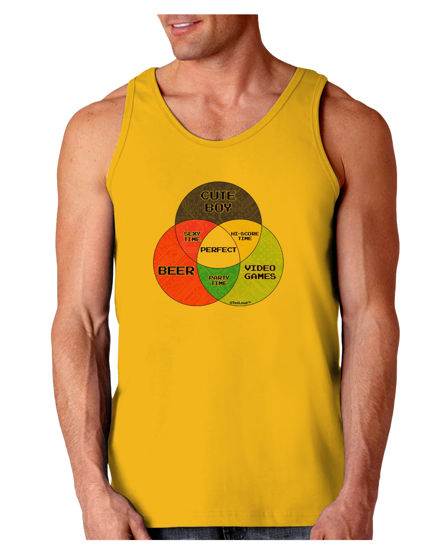 Beer Boy and Games Diagram Loose Tank Top-Loose Tank Top-TooLoud-Gold-Small-Davson Sales