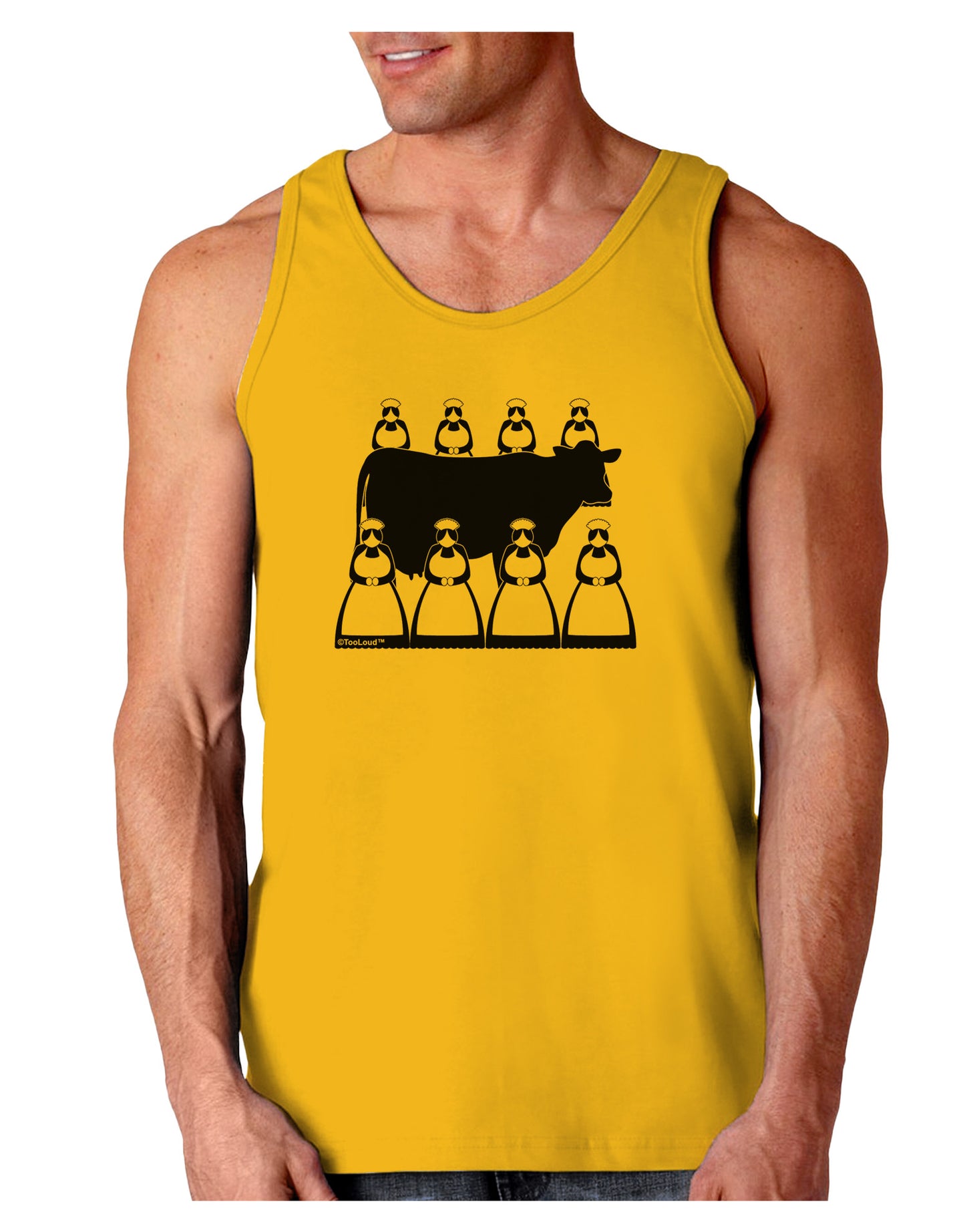 Eight Maids A Milking Loose Tank Top-Loose Tank Top-TooLoud-Gold-Small-Davson Sales