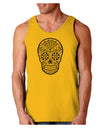Version 10 Grayscale Day of the Dead Calavera Loose Tank Top-Loose Tank Top-TooLoud-Gold-Small-Davson Sales