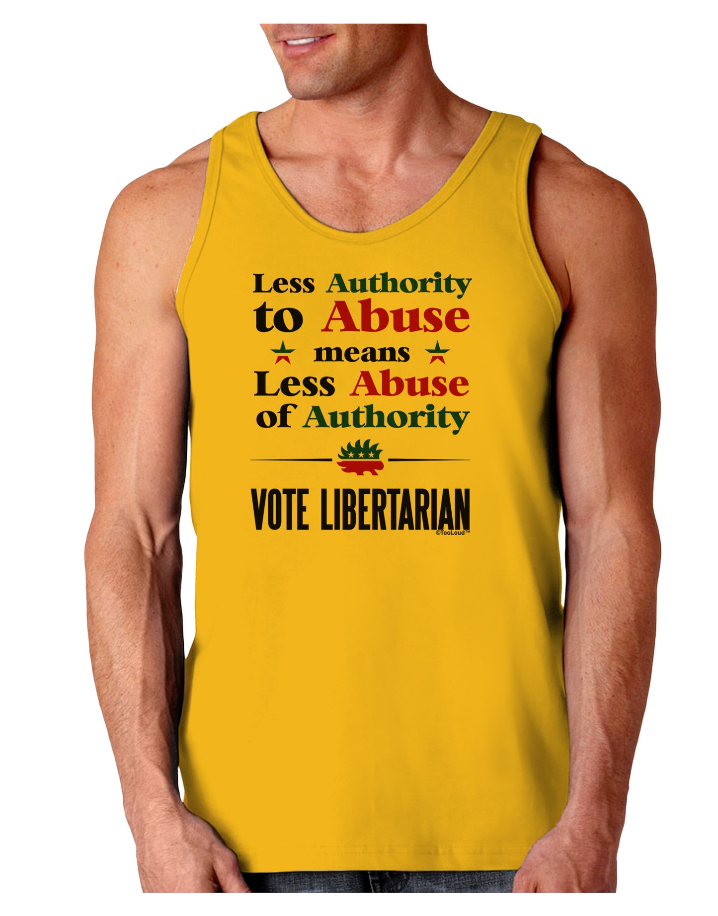 Libertarian Against Authority Abuse Loose Tank Top-Loose Tank Top-TooLoud-Gold-Small-Davson Sales