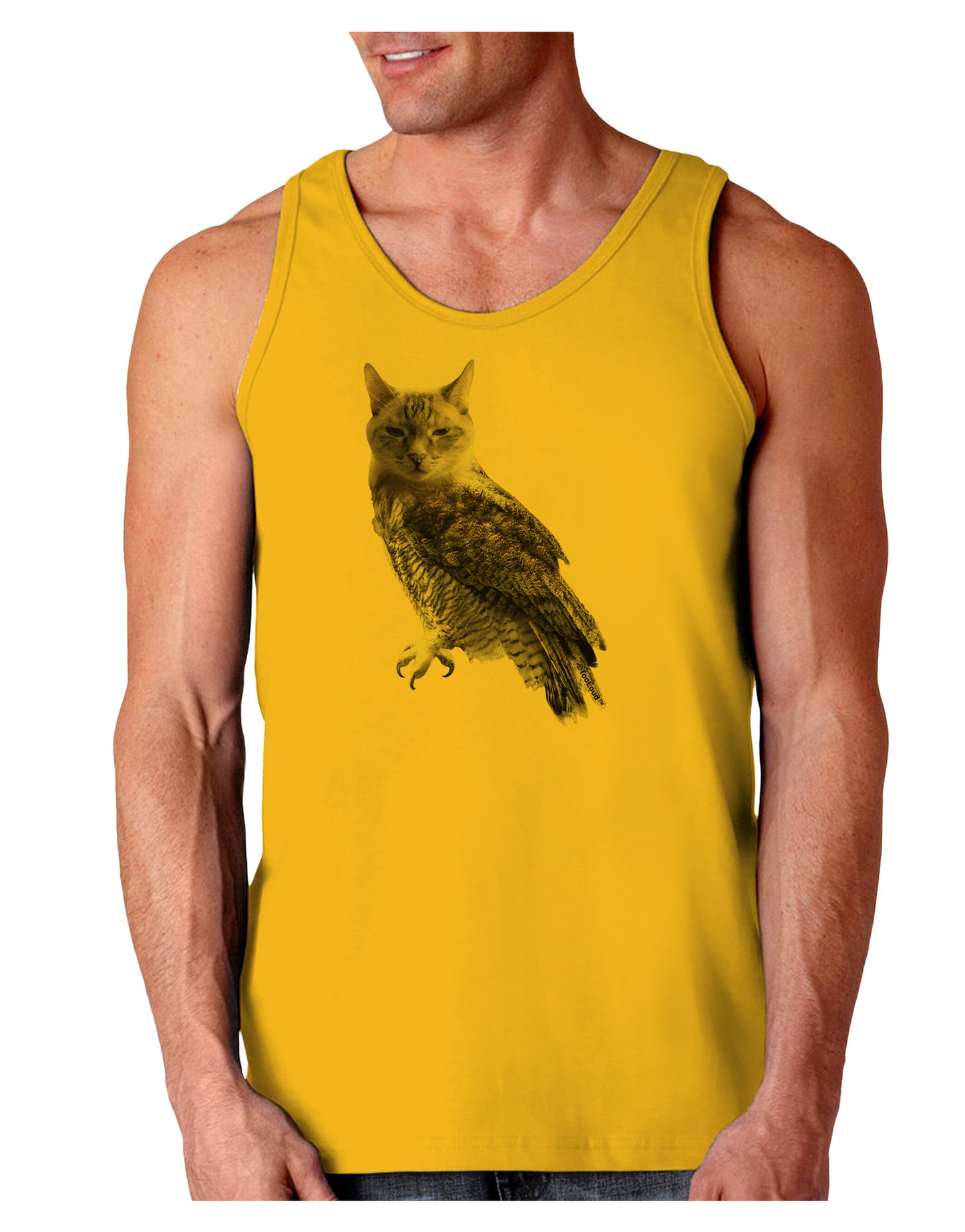 Lucky Cat Owl Loose Tank Top-Loose Tank Top-TooLoud-Gold-Small-Davson Sales