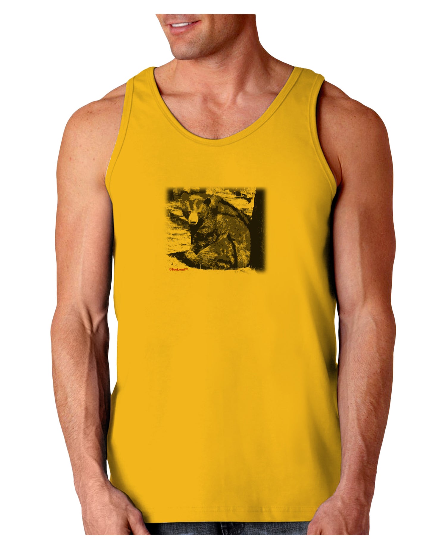 Creepy Black Bear Loose Tank Top-Loose Tank Top-TooLoud-Gold-Small-Davson Sales