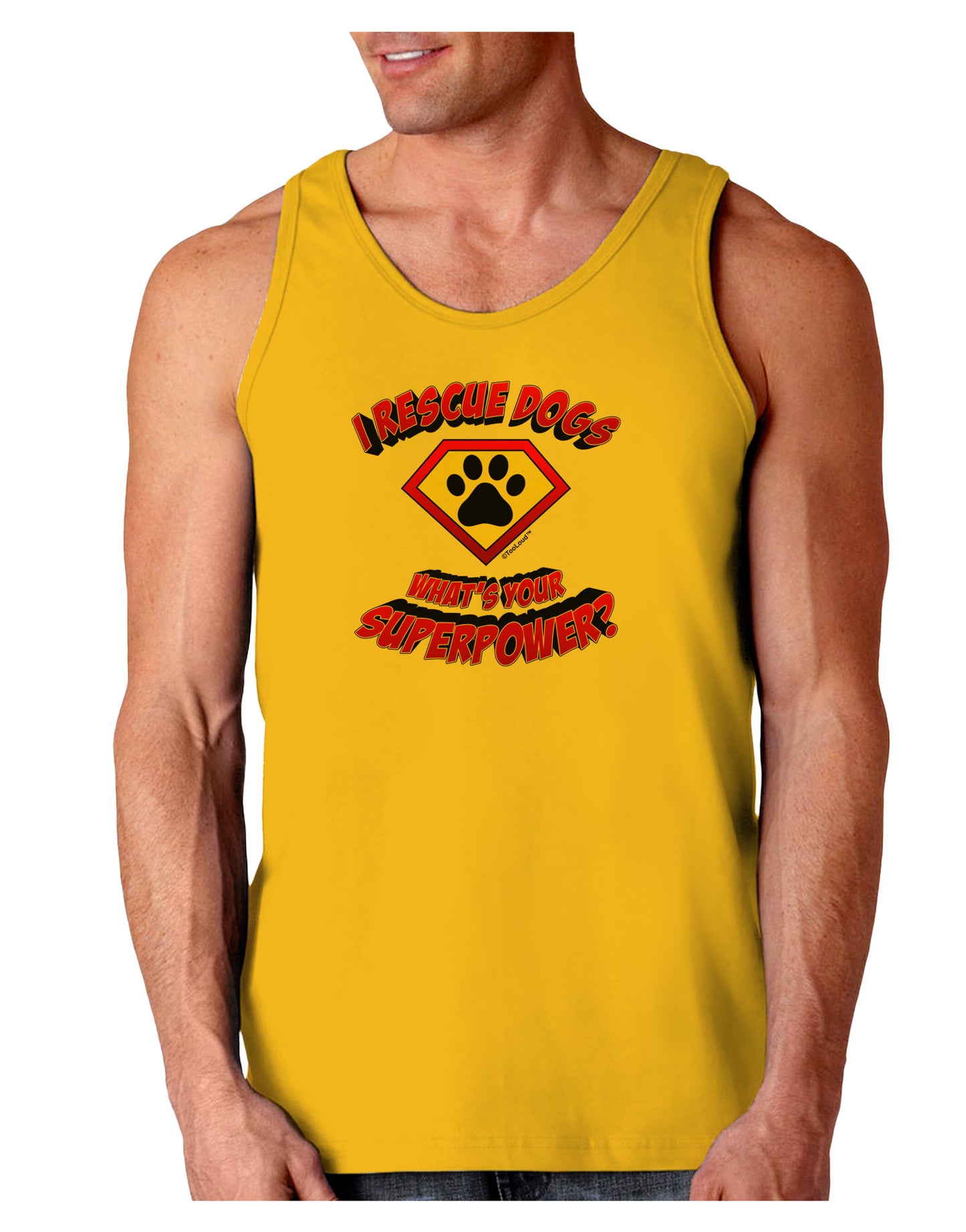 Rescue Dogs - Superpower Loose Tank Top-Loose Tank Top-TooLoud-Gold-Small-Davson Sales