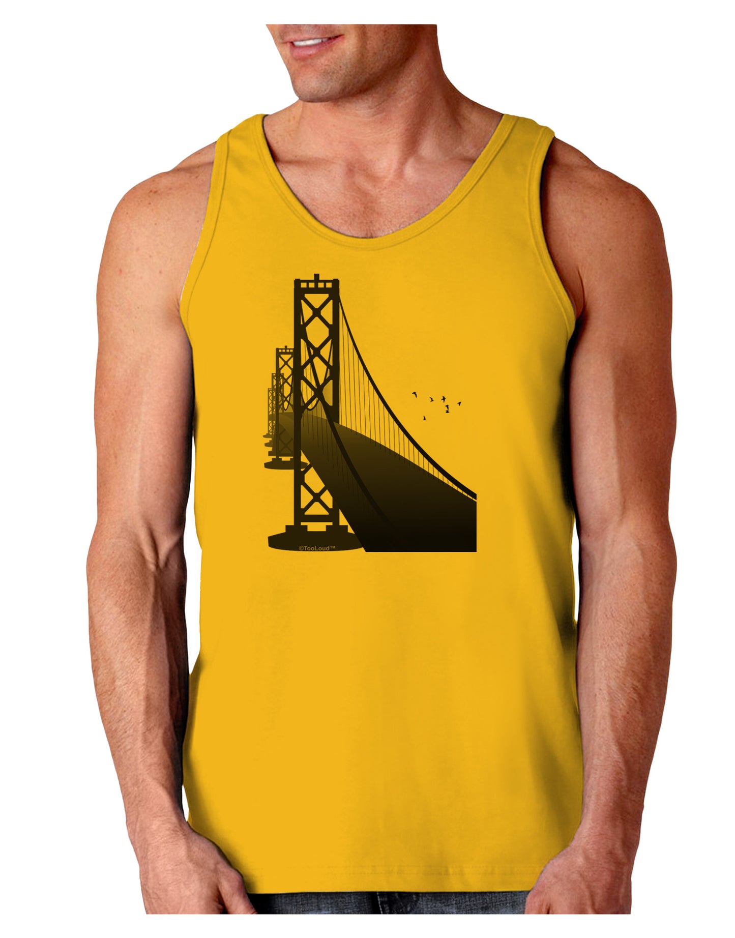 San Francisco Bay Bridge Loose Tank Top-Loose Tank Top-TooLoud-Gold-Small-Davson Sales