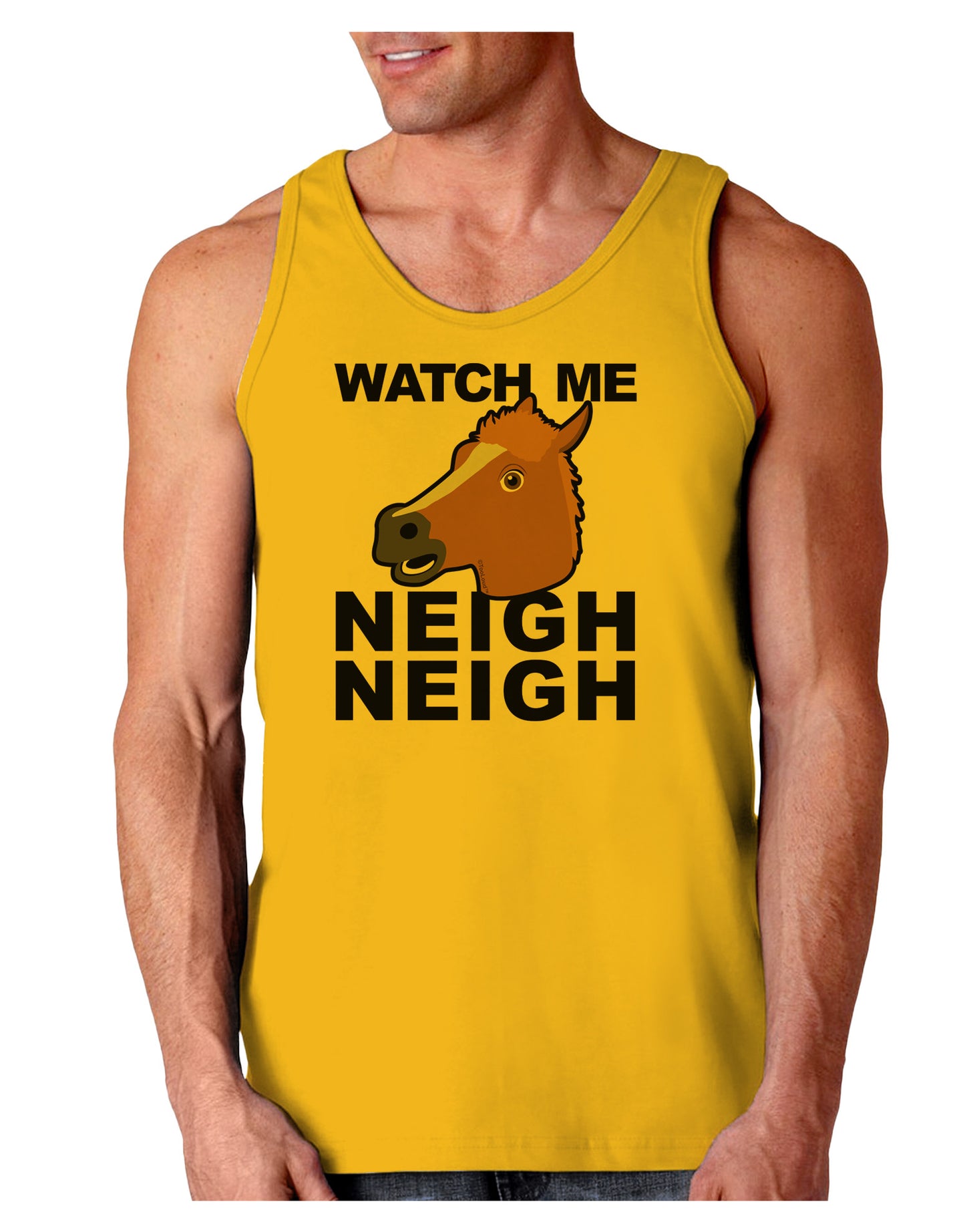TooLoud Watch Me Neigh Neigh Loose Tank Top-Loose Tank Top-TooLoud-Gold-Small-Davson Sales