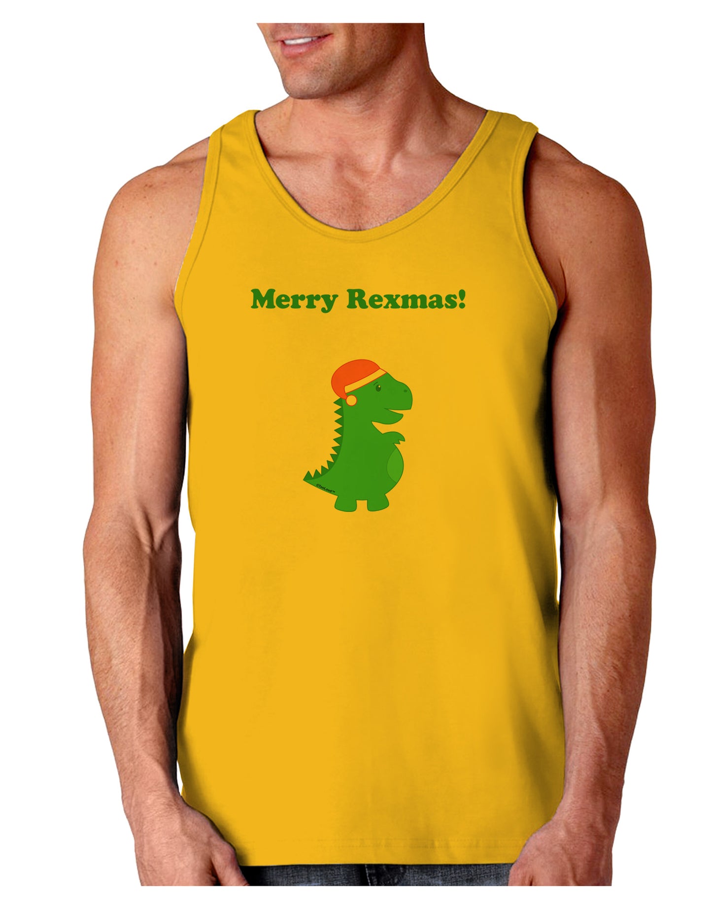 Merry Rexmas T-Rex Dinosaur Christmas Loose Tank Top-Loose Tank Top-TooLoud-Gold-Small-Davson Sales
