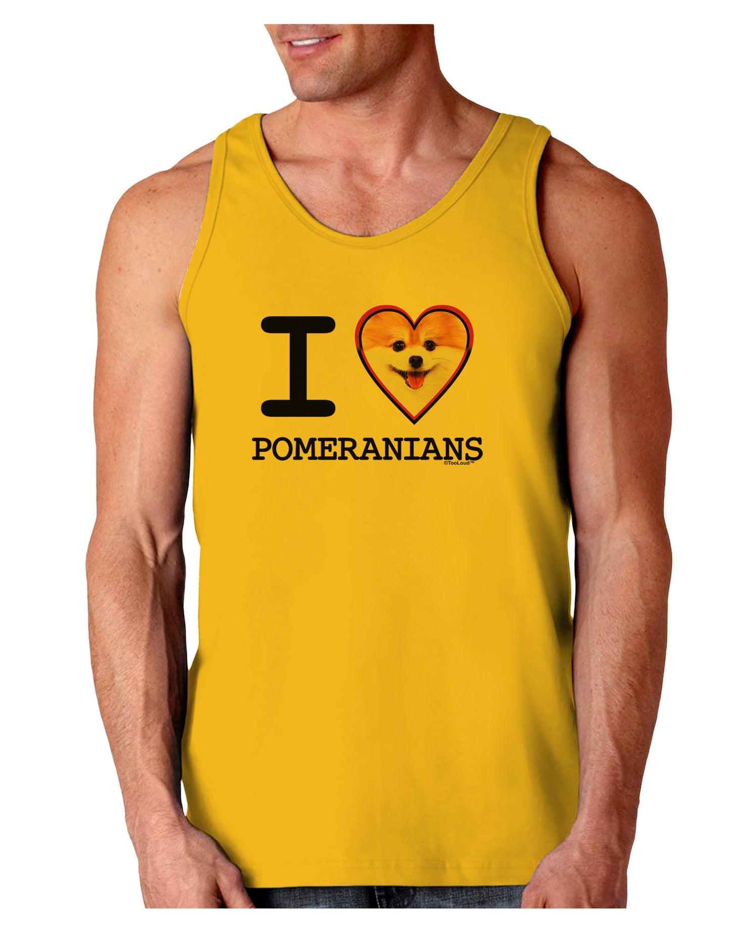 I Love Heart Pomeranians Loose Tank Top-Loose Tank Top-TooLoud-Gold-Small-Davson Sales