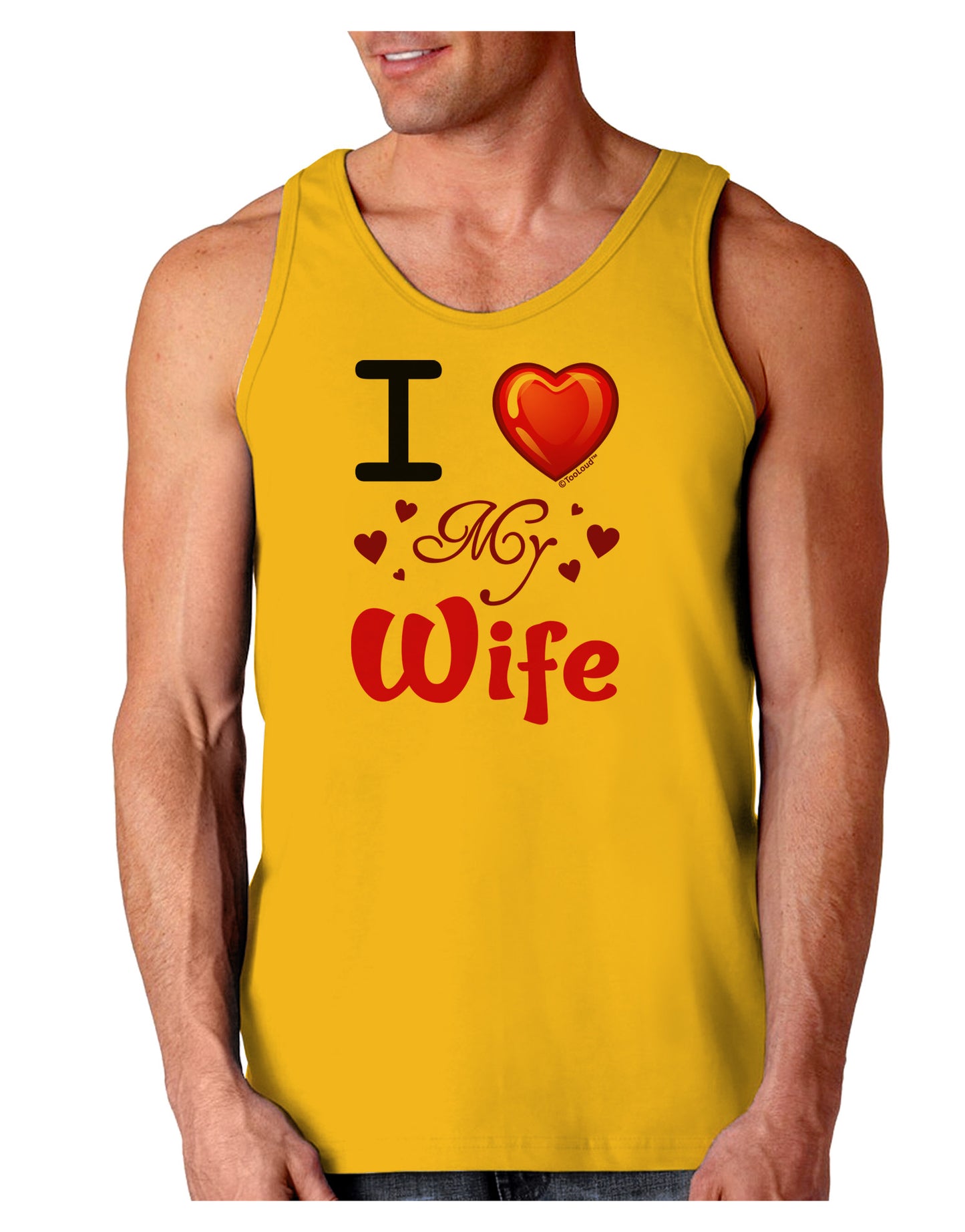 I Love Heart My Wife Loose Tank Top-Loose Tank Top-TooLoud-Gold-Small-Davson Sales