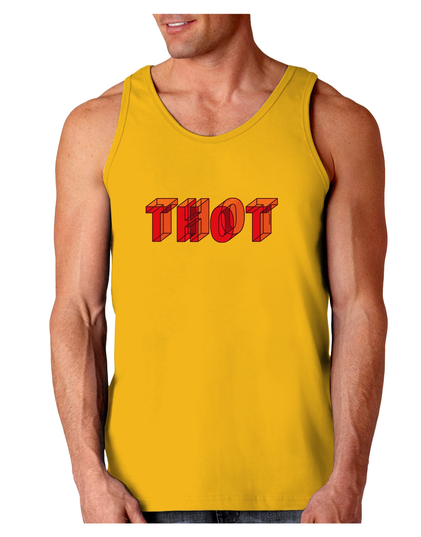 THOT Artistic Text Loose Tank Top-Loose Tank Top-TooLoud-Gold-Small-Davson Sales