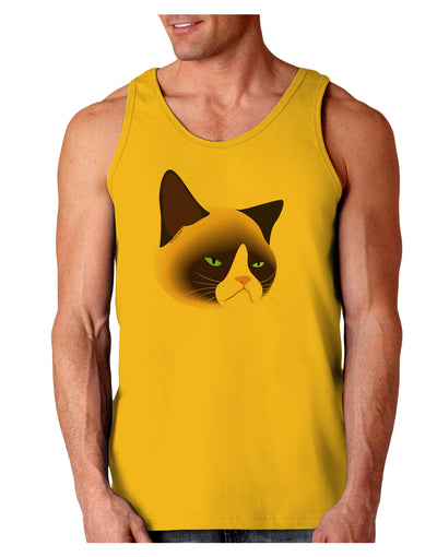 Cute Disgruntled Siamese Cat Loose Tank Top-Loose Tank Top-TooLoud-Gold-Small-Davson Sales