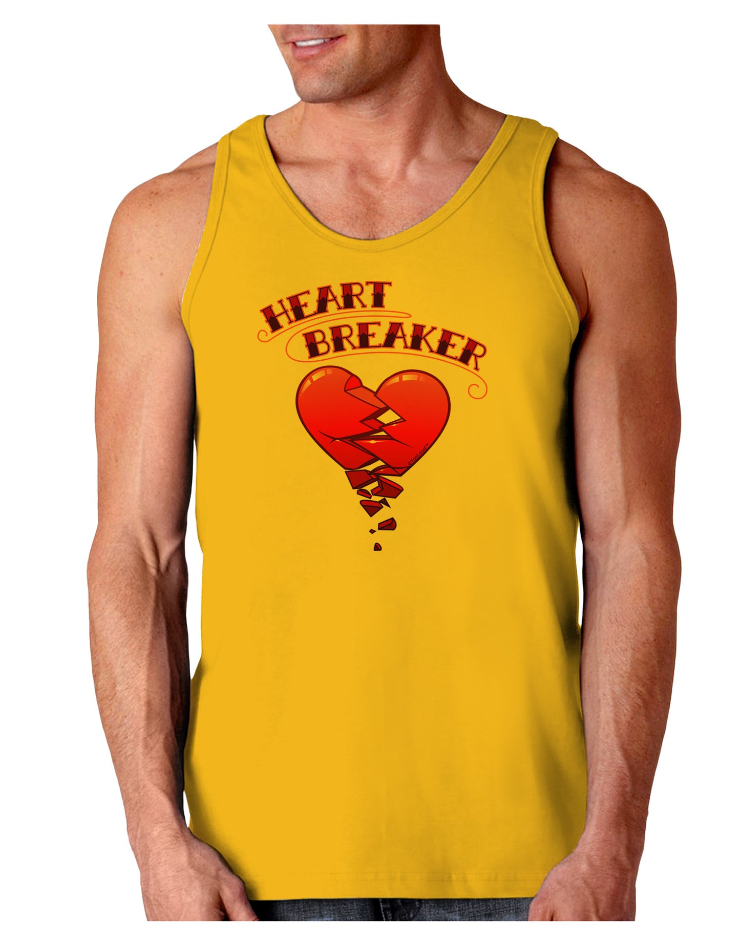 Heart Breaker Cute Loose Tank Top by-Loose Tank Top-TooLoud-Gold-Small-Davson Sales