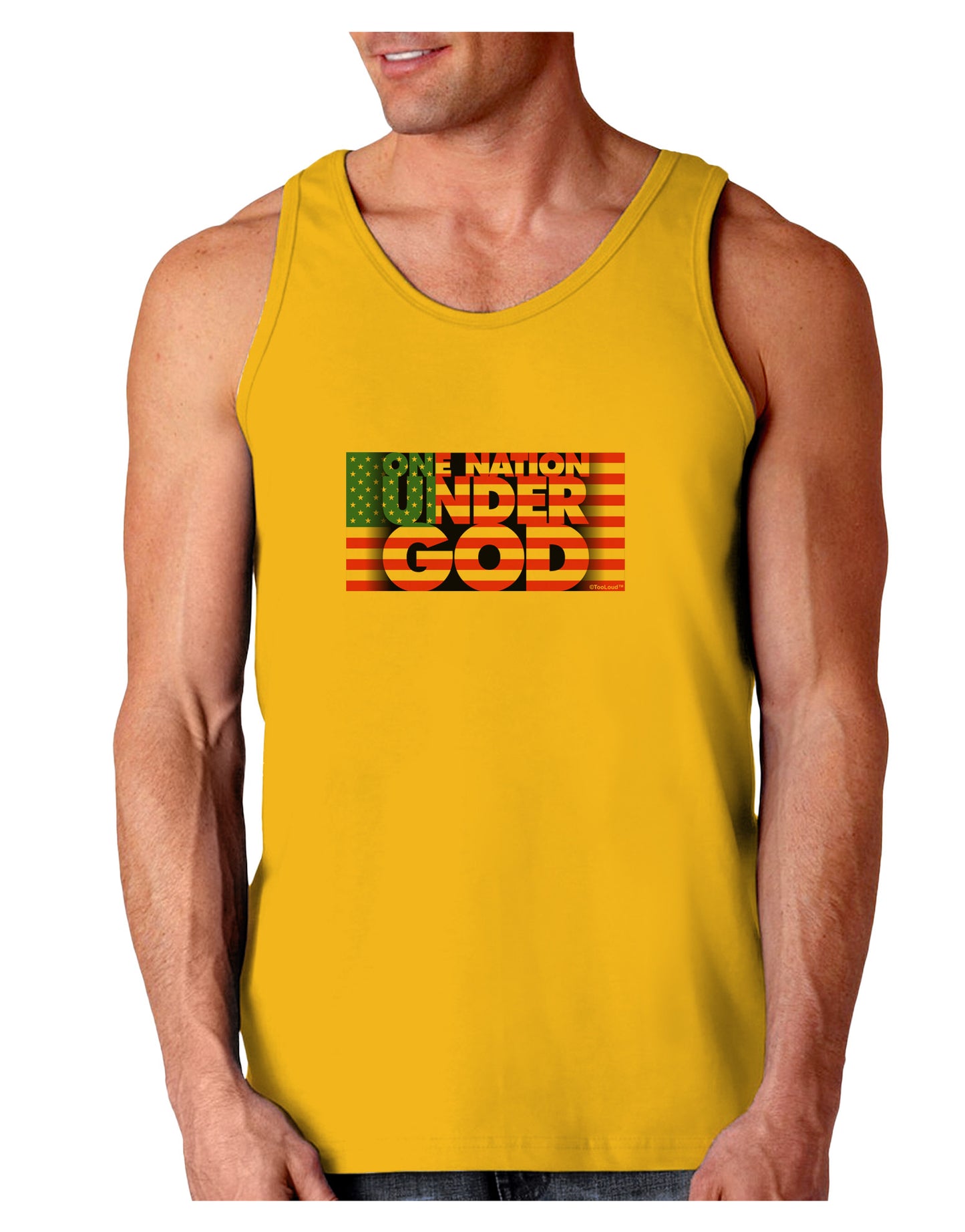 One Nation Under God Loose Tank Top-Loose Tank Top-TooLoud-Gold-Small-Davson Sales