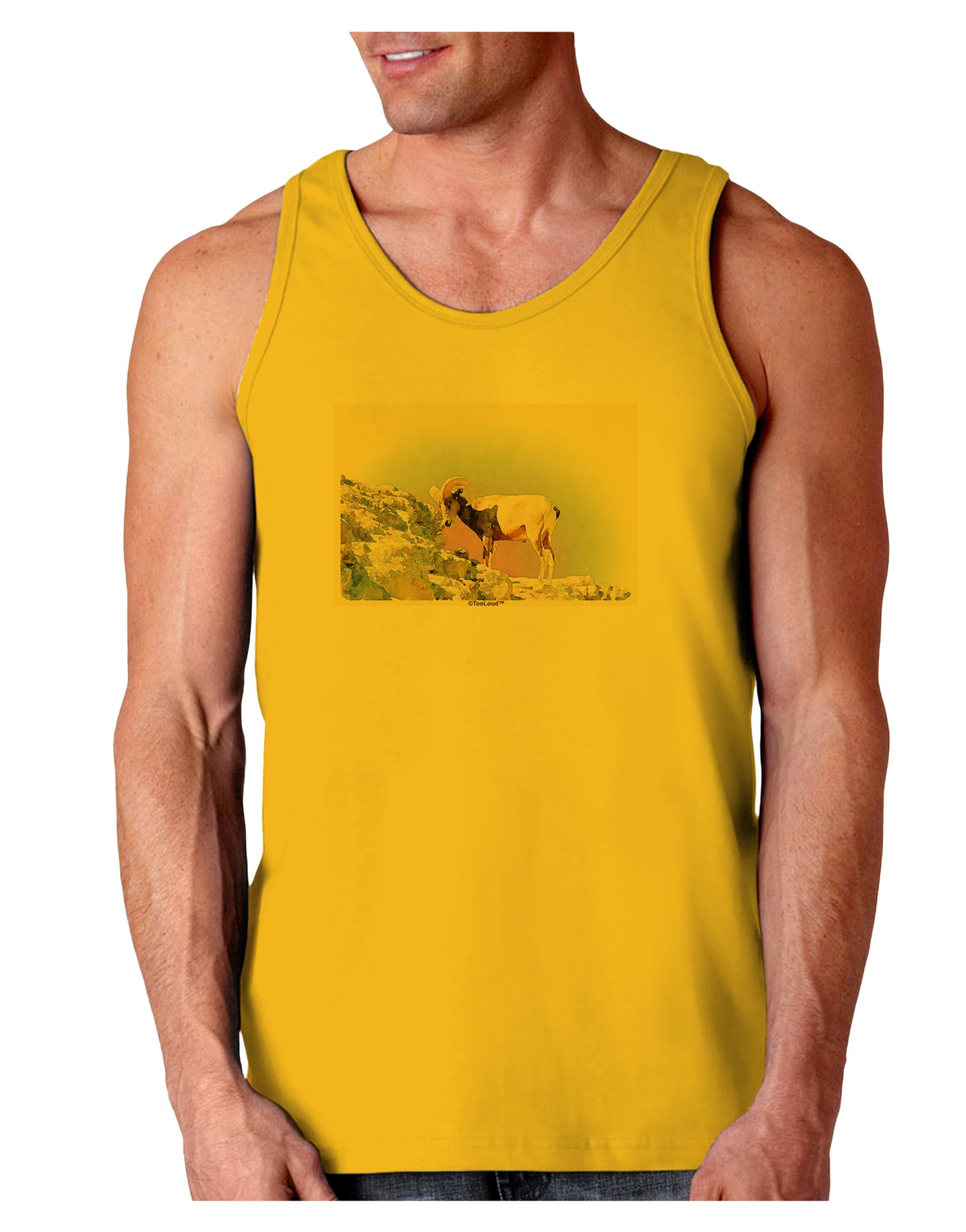 Bighorn Ram Watercolor Loose Tank Top-Loose Tank Top-TooLoud-Gold-Small-Davson Sales
