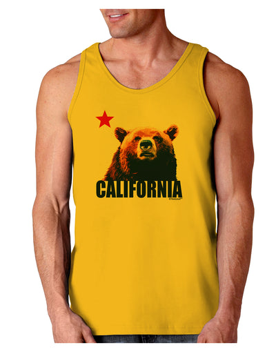 California Republic Design - Grizzly Bear and Star Loose Tank Top by TooLoud-Loose Tank Top-TooLoud-Gold-Small-Davson Sales