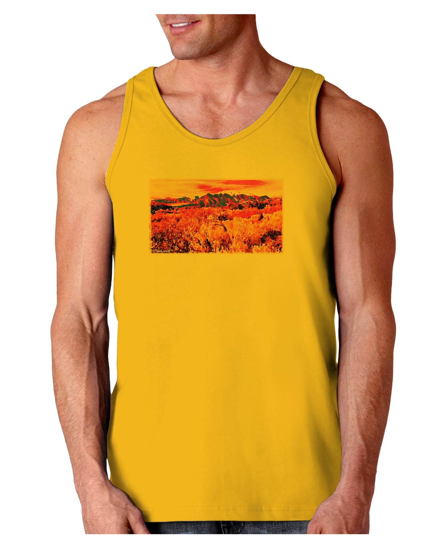 Colorful Colorado Mountains Loose Tank Top-Loose Tank Top-TooLoud-Gold-Small-Davson Sales